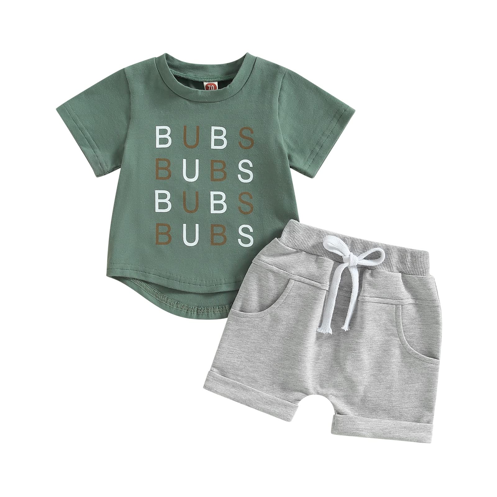 Newborn Baby Boy Summer Outfit - Letter Print Short Sleeve T-Shirt & Shorts Set | Cute Infant Clothes for Playtime & Photo Shoots