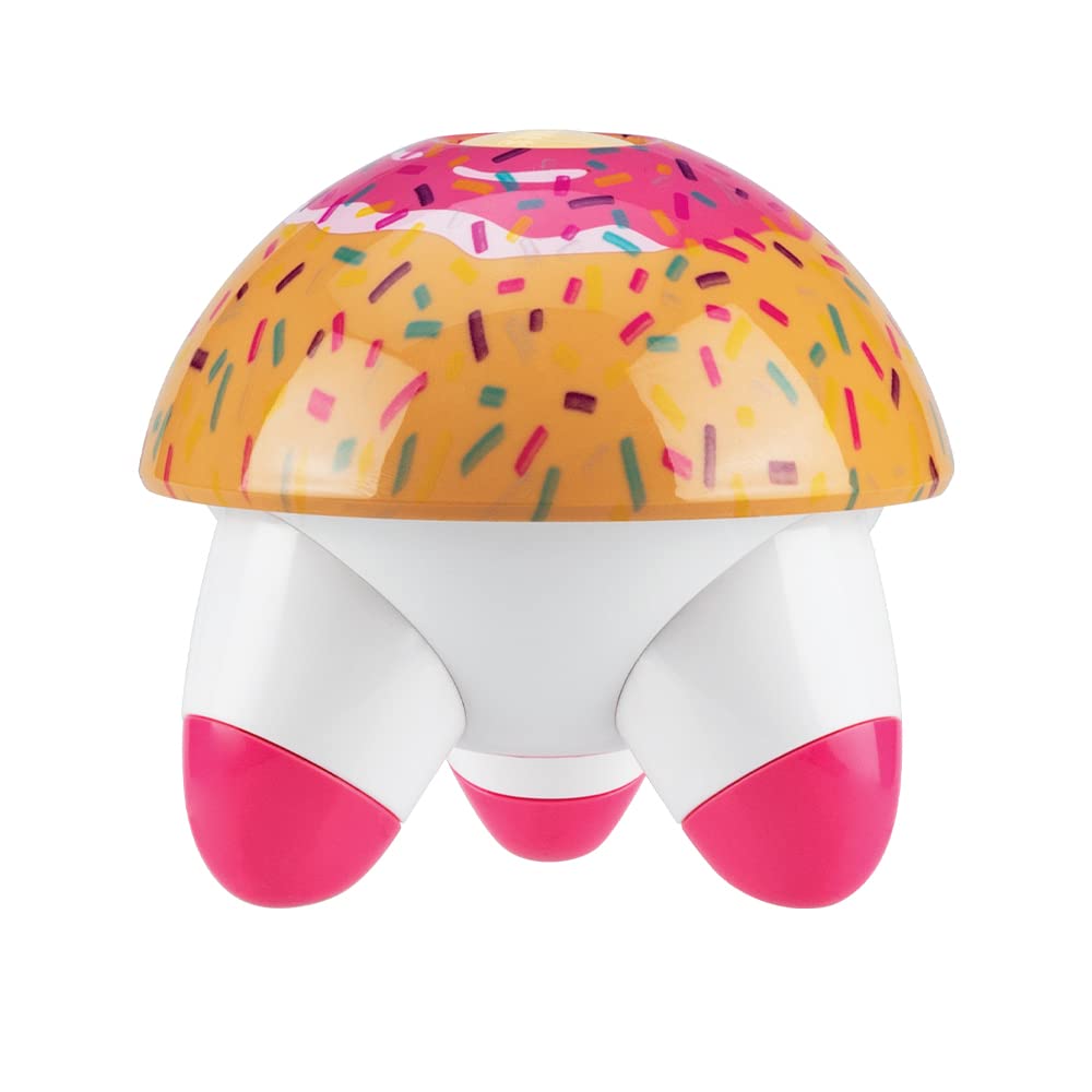HoMedics Sweet Treats Mini Handheld Massager - Vibrating Electric Massager with Comfort Grip for Neck, Back & Shoulder Pain Relief - Includes Batteries - Donut Design in Multicolor - Perfect for Home, Office & Travel Use