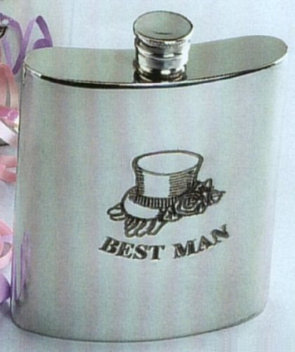 Best Man Fine English Pewter Wedding Flask - Elegant Personalized Gift for Groomsmen, Bridal Party & Bachelor Parties - Engraved Liquor Flask for Whiskey, Bourbon, Vodka - Perfect for Weddings, Anniversaries & Special Occasions