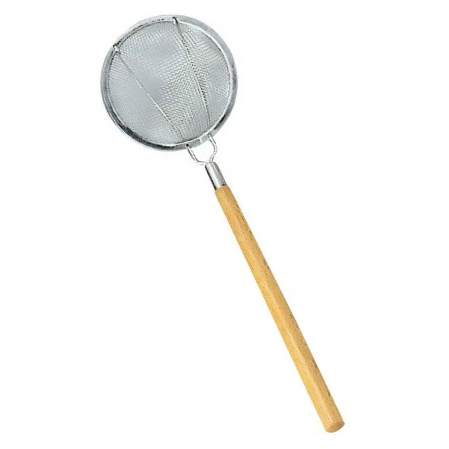 Premium EBM Stainless Steel Skimmer with Ergonomic Wooden Handle - Perfect for Deep Fryers, Stock Pots & Home Brewing
