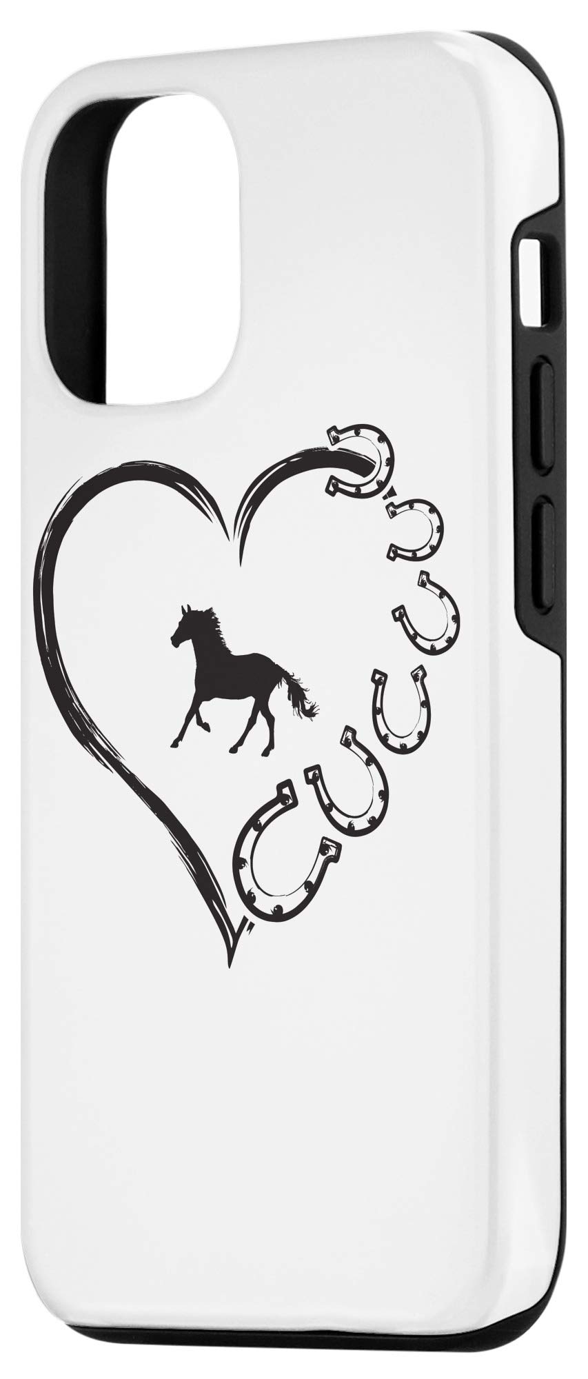 iPhone 12/12 Pro Horseshoe Heart Case - Cute Horse Lover Design for Christmas Gifts | Perfect for Equestrians, Riders & Animal Lovers