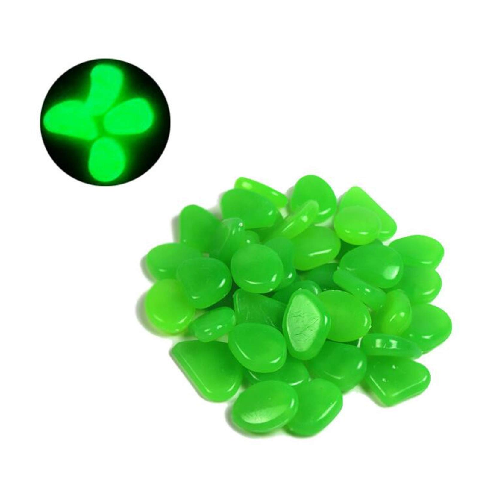 Glow in The Dark Pebbles - Premium Luminous Garden Stones for Pond, Patio, Lawn & Aquarium Decor - Green Glowing Rocks for Nighttime Landscape, Fish Tank & Backyard Decoration (Outdoor/Indoor Use)