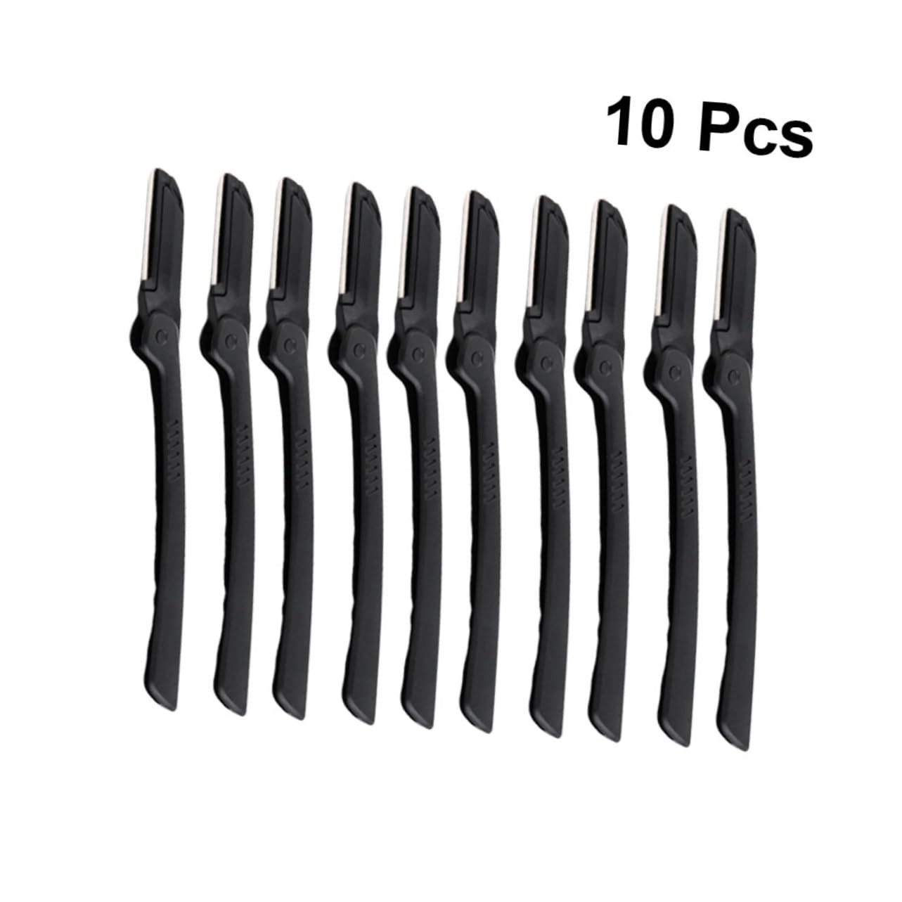 FRCOLOR 10-Pack Portable Eyebrow Trimmer & Facial Hair Shaver - Rechargeable Eyebrow Shaper Kit with Precision Blades for Women & Men | Perfect for Travel, Home Use, and Eyebrow Grooming