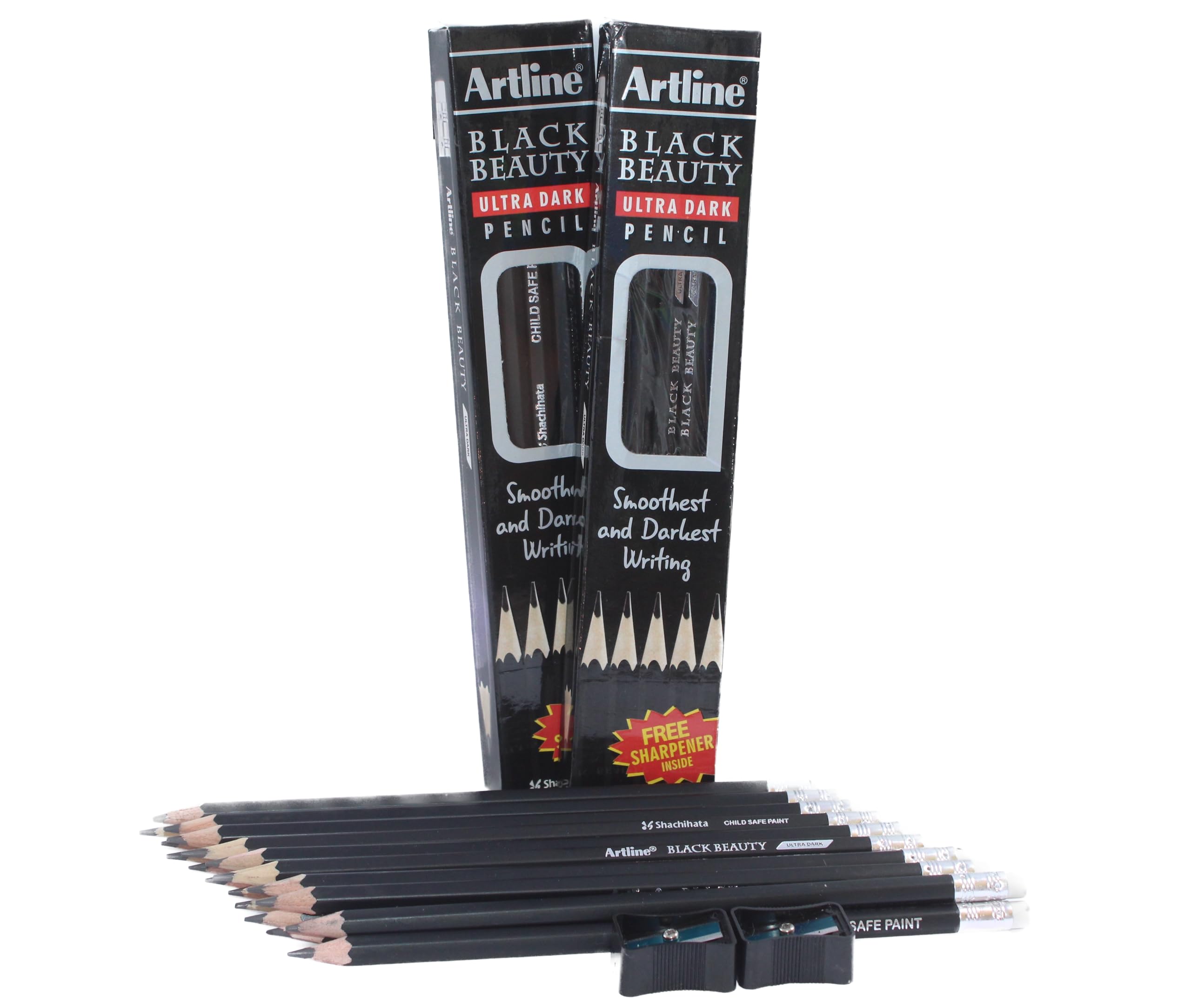 Artline Black Beauty Ultra Dark Pencils - Pack of 2, Extra Smooth Writing for Sketching, Drawing & Professional Artwork | Perfect for Artists, Designers & Students
