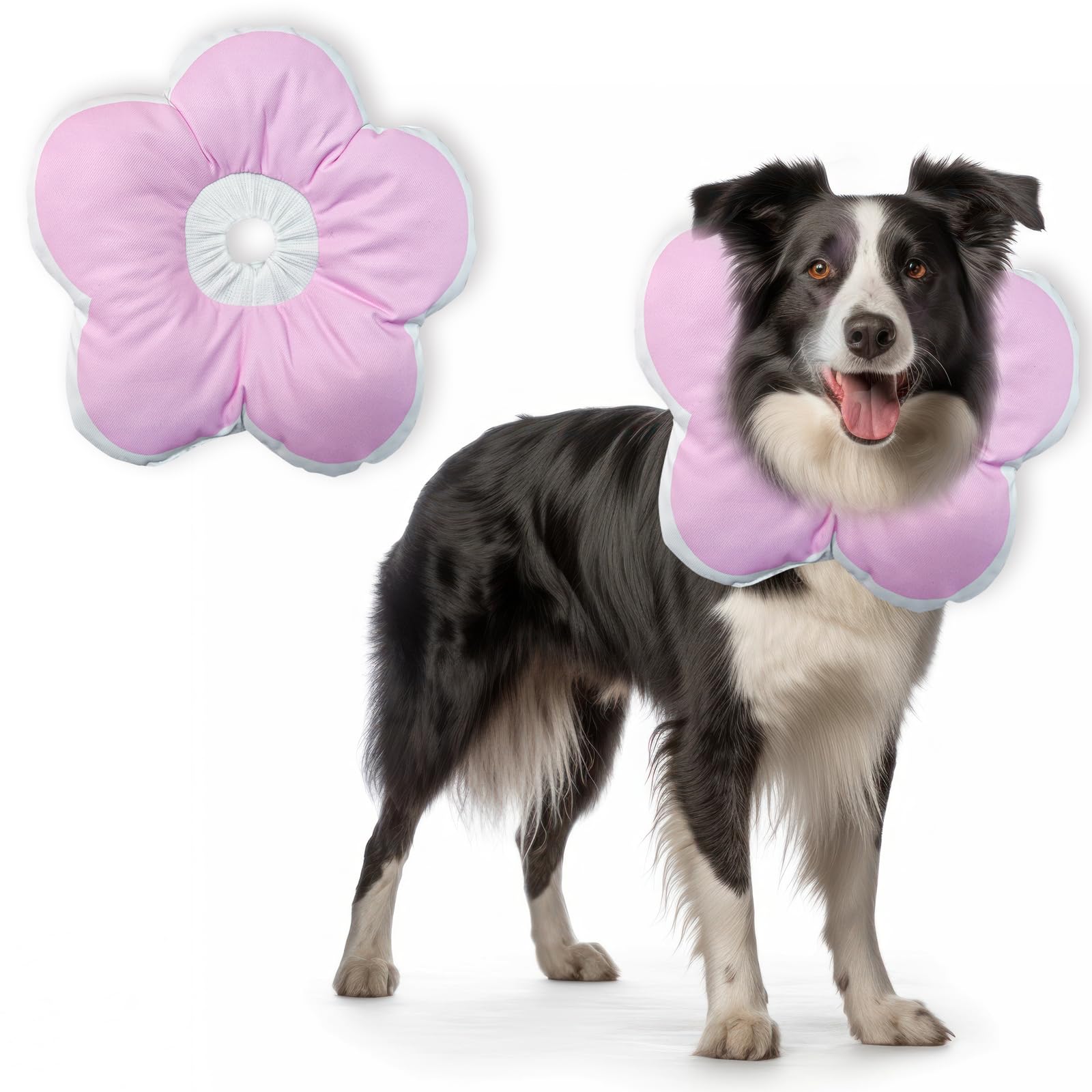 Soft Adjustable Dog Cone for Small Dogs & Cats - Comfortable Post-Surgery Recovery Collar to Stop Licking Wounds - Washable Elizabethan Collar (Pink, Small) - Perfect for Post-Surgical Care, Wound Protection & Pet Recovery at Home