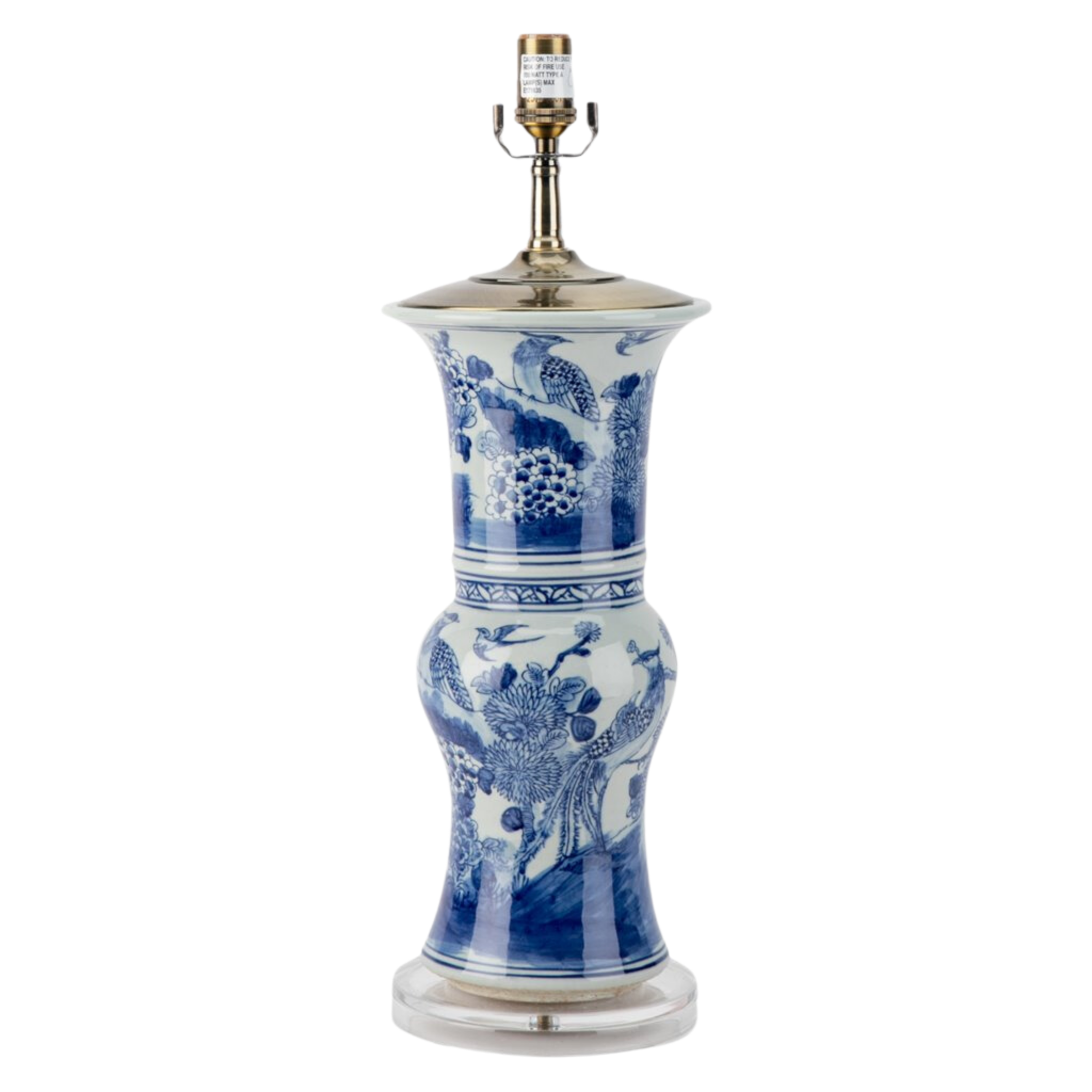 Blue and White Floral Ceramic Vase Lamp - Elegant Home Decor for Living Room, Bedroom & Office - Perfect for Boho, Farmhouse & Modern Interior Design Styles