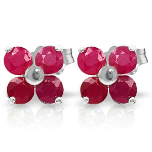 1.15 Carat 14K Solid White Gold Step Cut Ruby Stud Earrings for Women - Elegant Gift for Anniversary, Birthday & Special Occasions