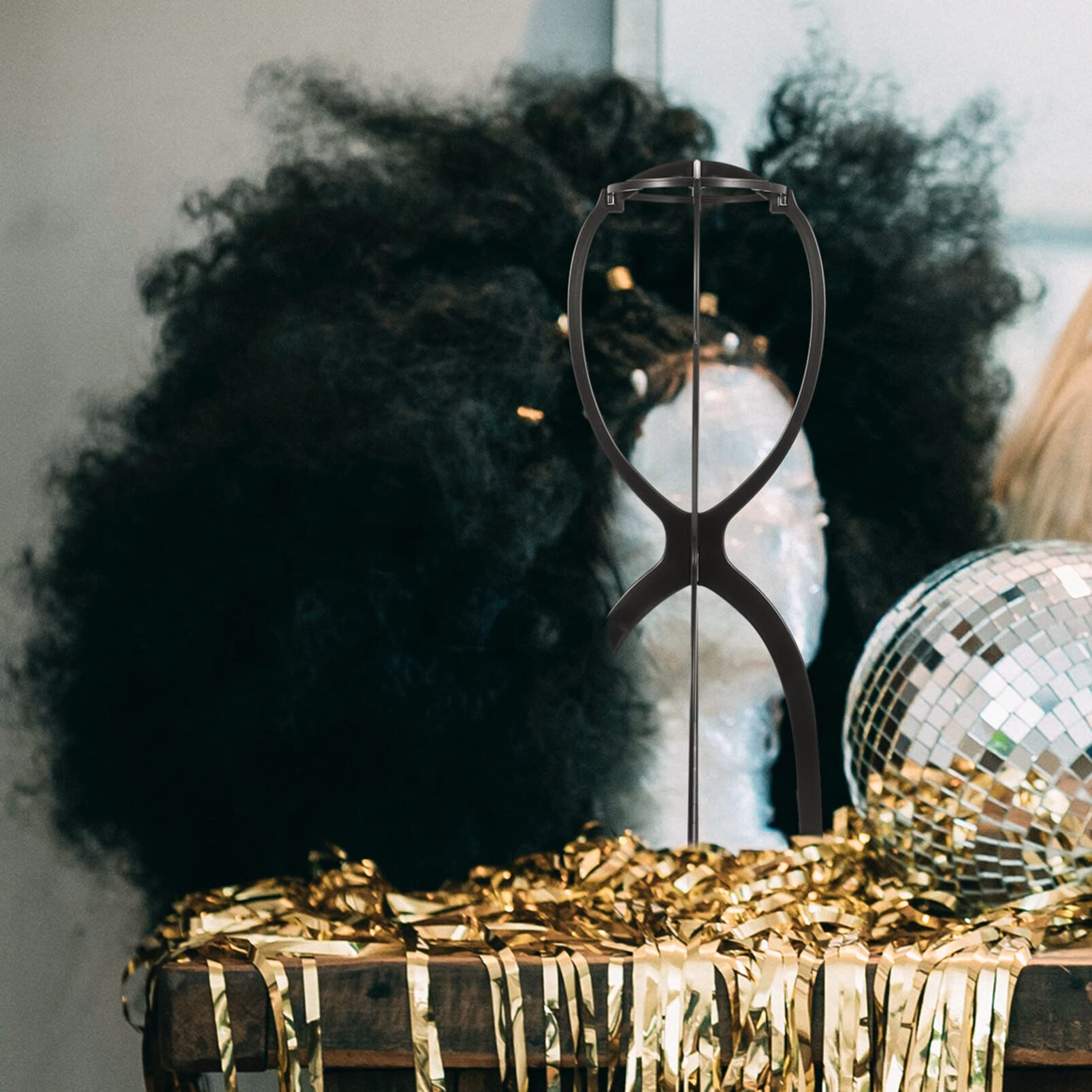 EXCLUZO Plastic Wig Display Stand - Adjustable Wig Holder for Salon, Store & Home Use - Perfect for Hat, Wig & Hairpiece Showcase on Desktop or Countertop