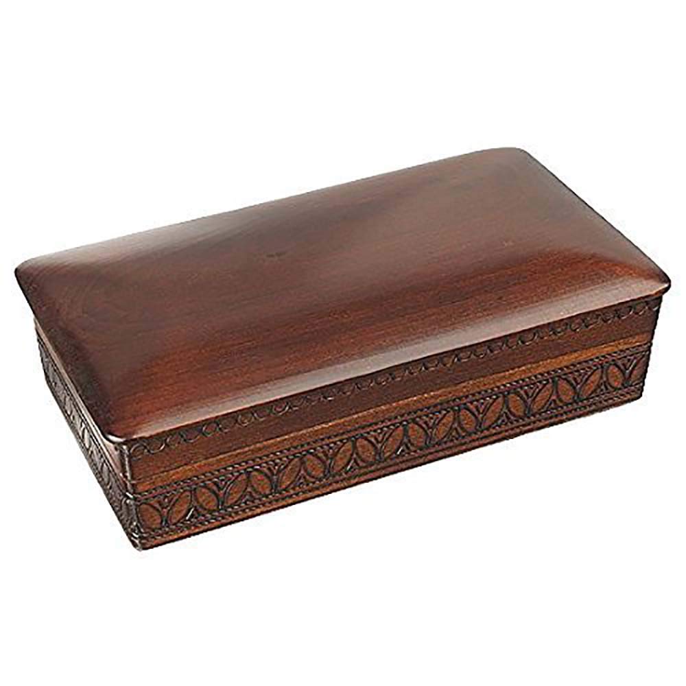 Handcrafted Espresso Stained Linden Wood Jewelry Box - Large Keepsake Storage Organizer for Necklaces, Rings & Earrings | Perfect for Bedroom Vanity, Travel & Gift Giving