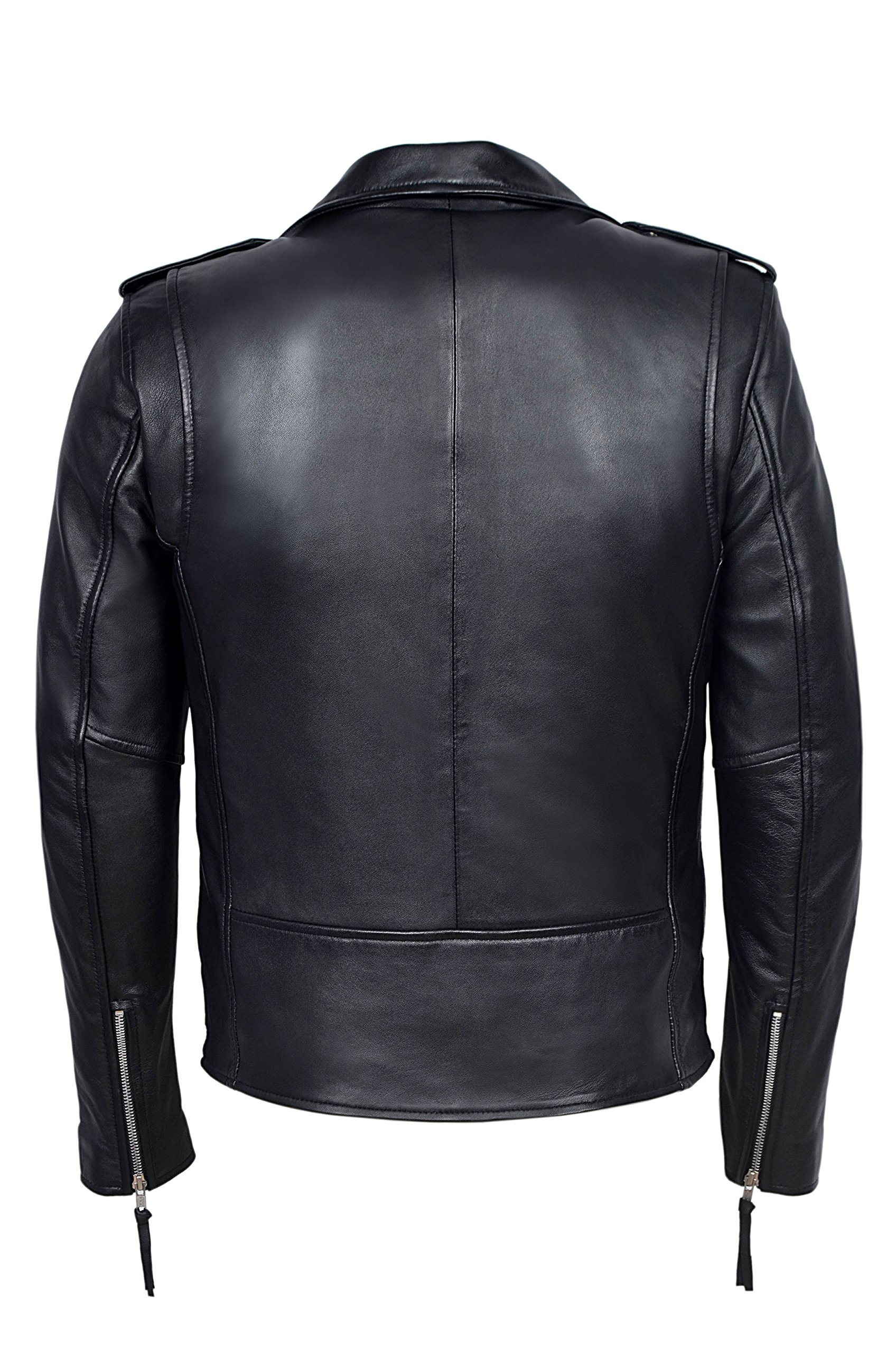 Genuine 100% Lambskin Leather Jacket for Men - Classic Biker Style Motorcycle Jacket with Premium Stitching | Perfect for Casual Wear, Motorcycle Riding & Outdoor Adventures