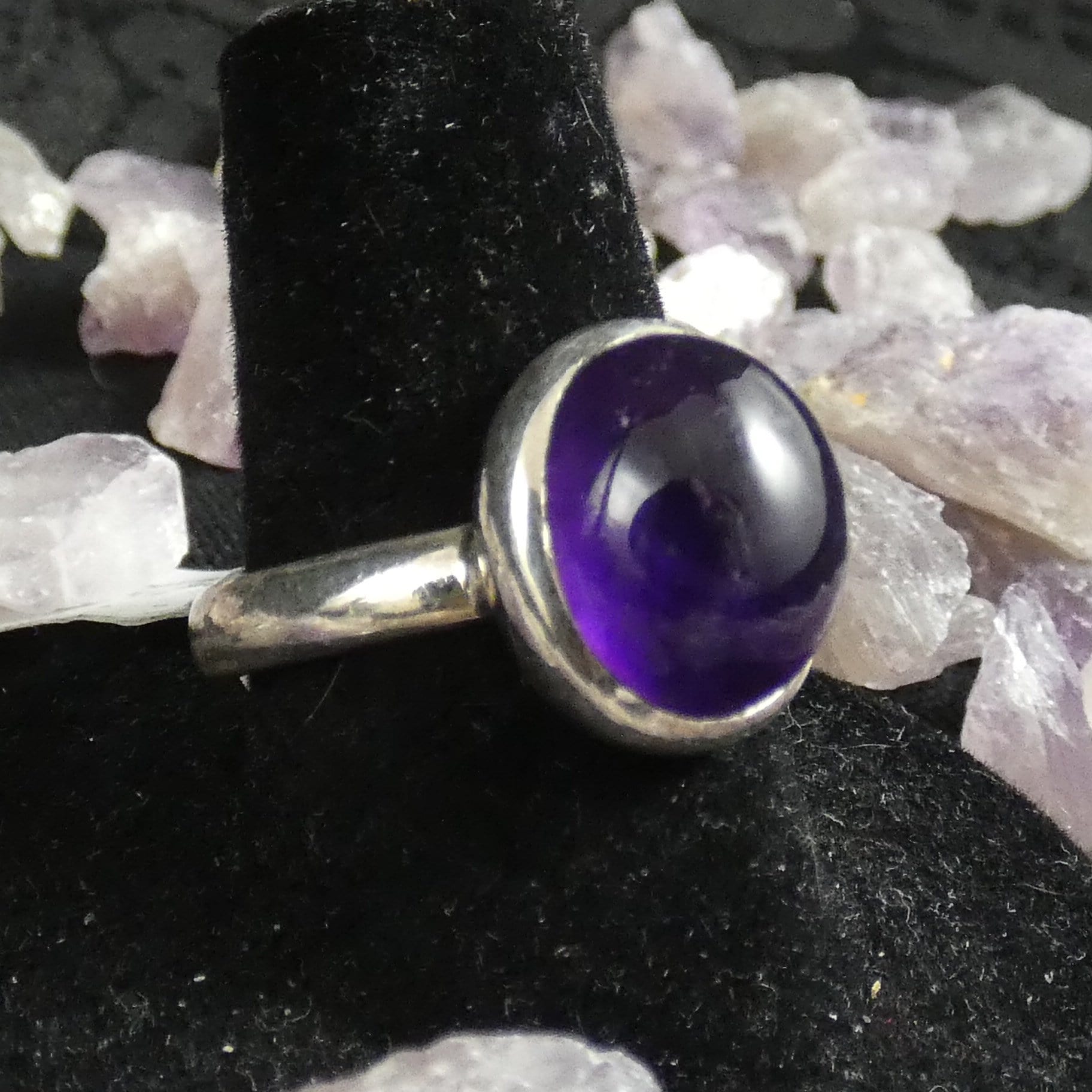 Amethyst Sterling Silver Ring for Women - Size 8 | Elegant Purple Gemstone Jewelry for Gifts, Wedding & Everyday Wear