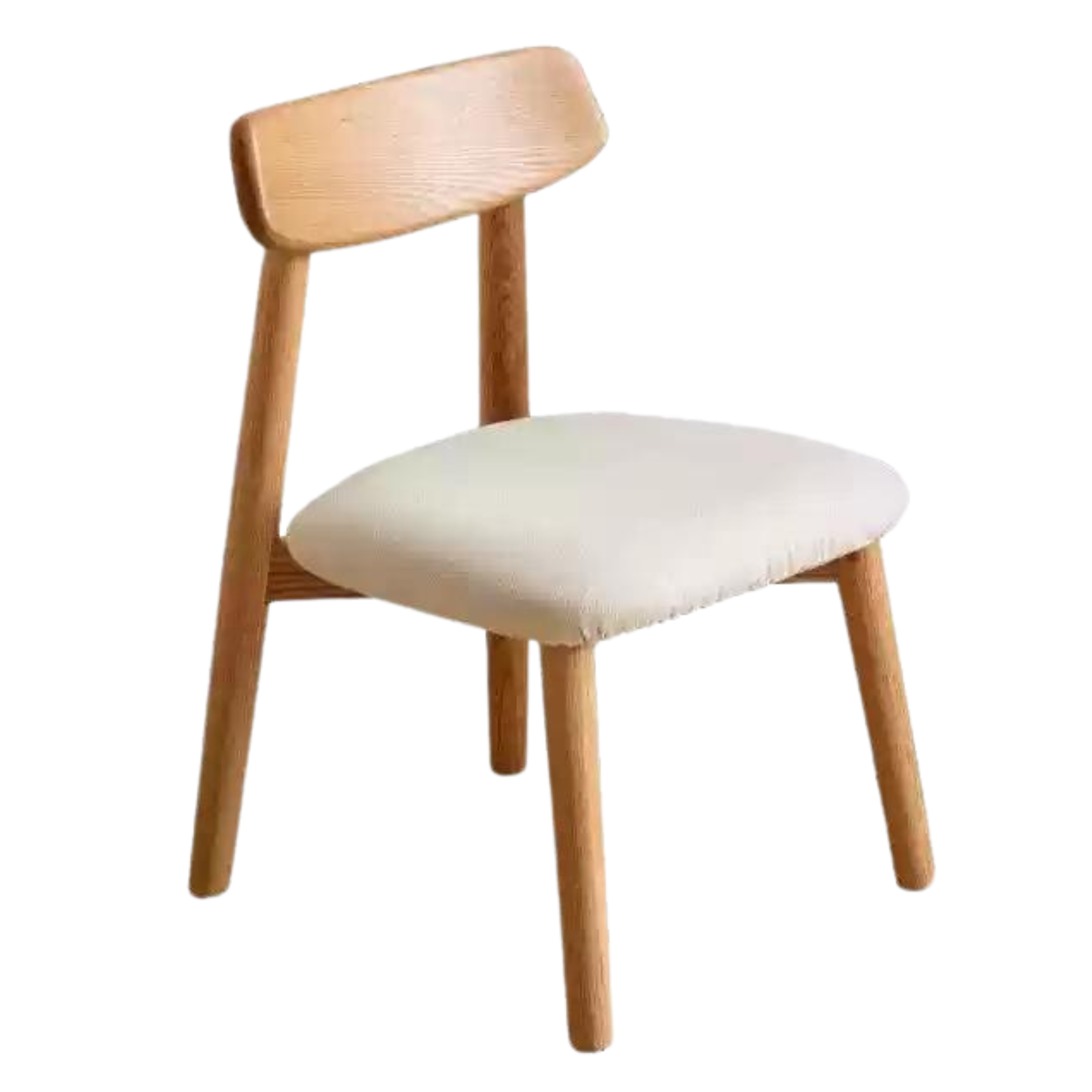 13.7х15.3х20.4 inch / 35х39х52.5 cm / Natural wood color / small backrest soft bag stool pear white