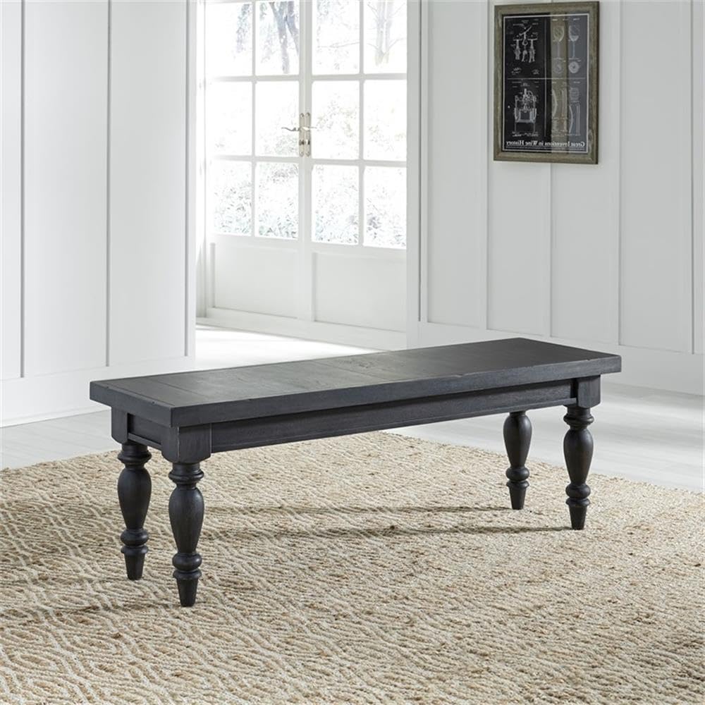 Liberty Furniture Harvest Home Black Backless Bench (RTA) - Ready-to-Assemble Entryway, Bedroom, or Dining Room Seating