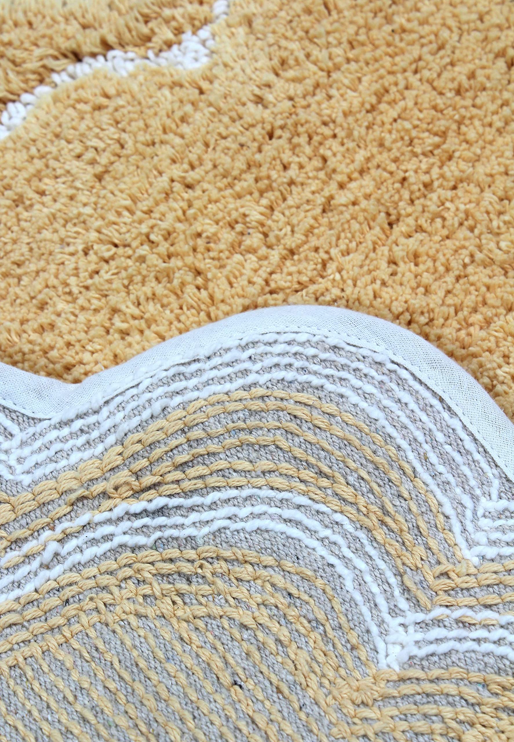 Home Weavers Allure Collection U-Shaped Contour Toilet Rug - Extra Thick, Non-Slip Bathroom Mat, 100% Cotton Soft & Absorbent, Machine Washable (20