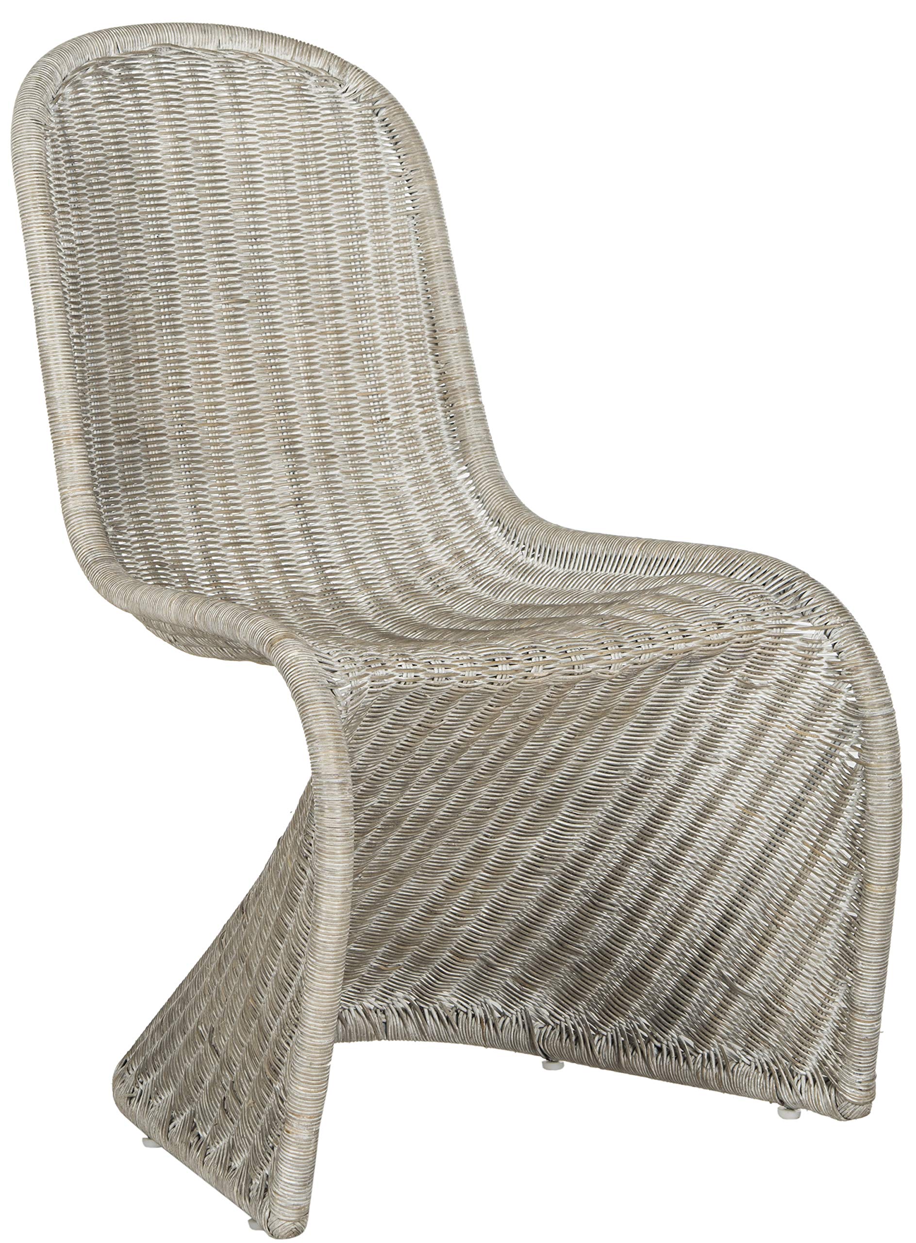 SAFAVIEH Tana Wicker Side Chair - Natural Rattan Accent Chair for Dining Room, Patio, or Bedroom - Boho Chic Home Decor with Cushion Included