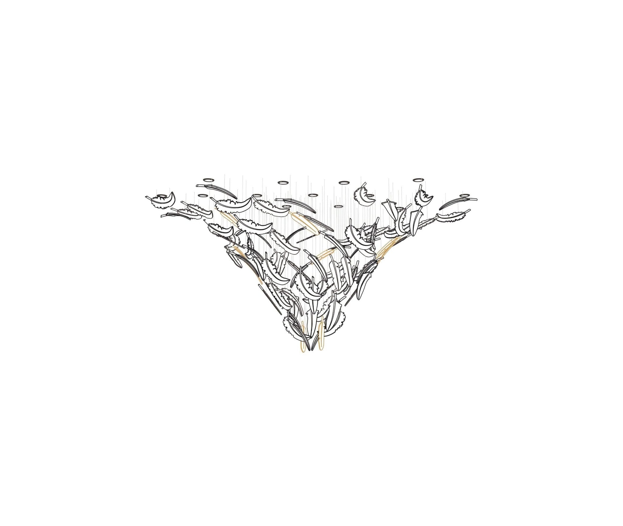 Elegant Glass Feather Chandelier - Modern Crystal Ceiling Light Fixture for Dining Room, Bedroom, or Living Room Decor