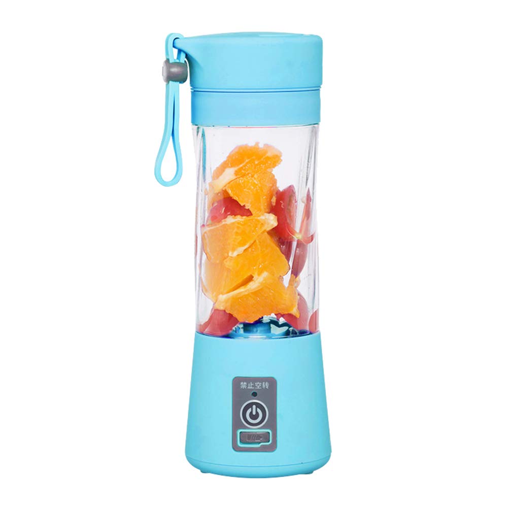 380ml USB Rechargeable Portable Electric Juicer Blender Cup - Smoothie Maker & Shaker Bottle for Fruits, Vegetables & Protein Shakes | Perfect for Gym, Office & Travel (Blue)