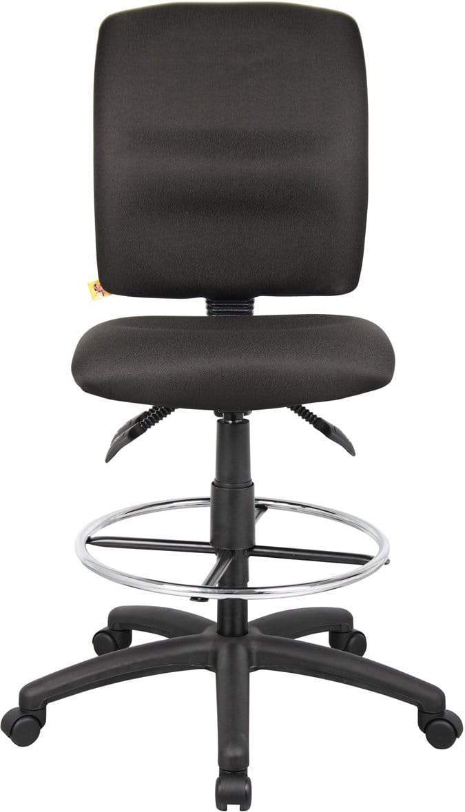 Boss Multi-Function Fabric Drafting Stool [B1635 BK] - Adjustable Height Office Chair for Artists, Designers & Tattoo Studios - Ergonomic Stool for Drawing, Sewing & Crafting Workstations