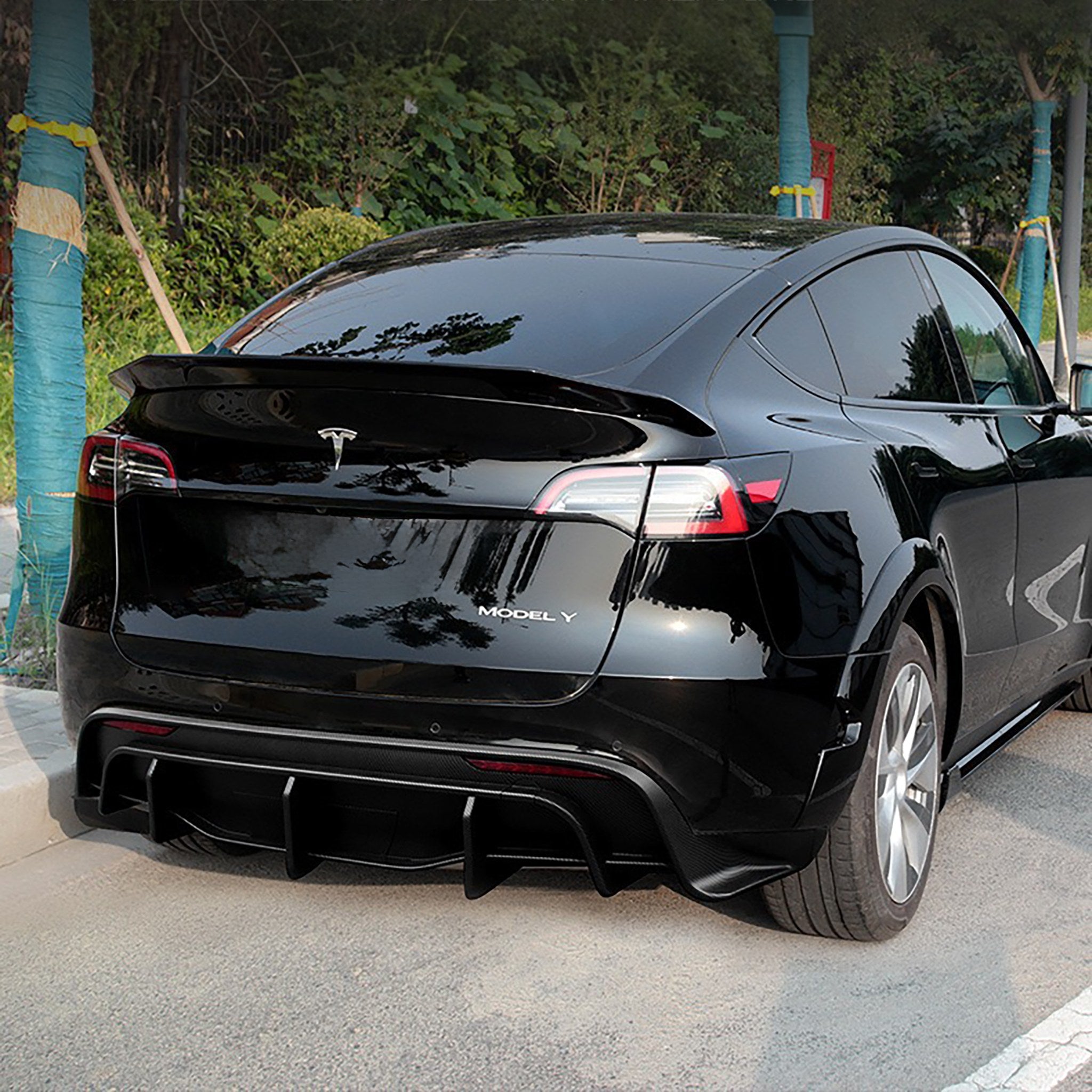 High Performance Tesla Model Y Rear Spoiler Wing - ABS Plastic Car Accessories for Enhanced Aerodynamics & Style - Perfect for Street Racing & Custom Car Upgrades