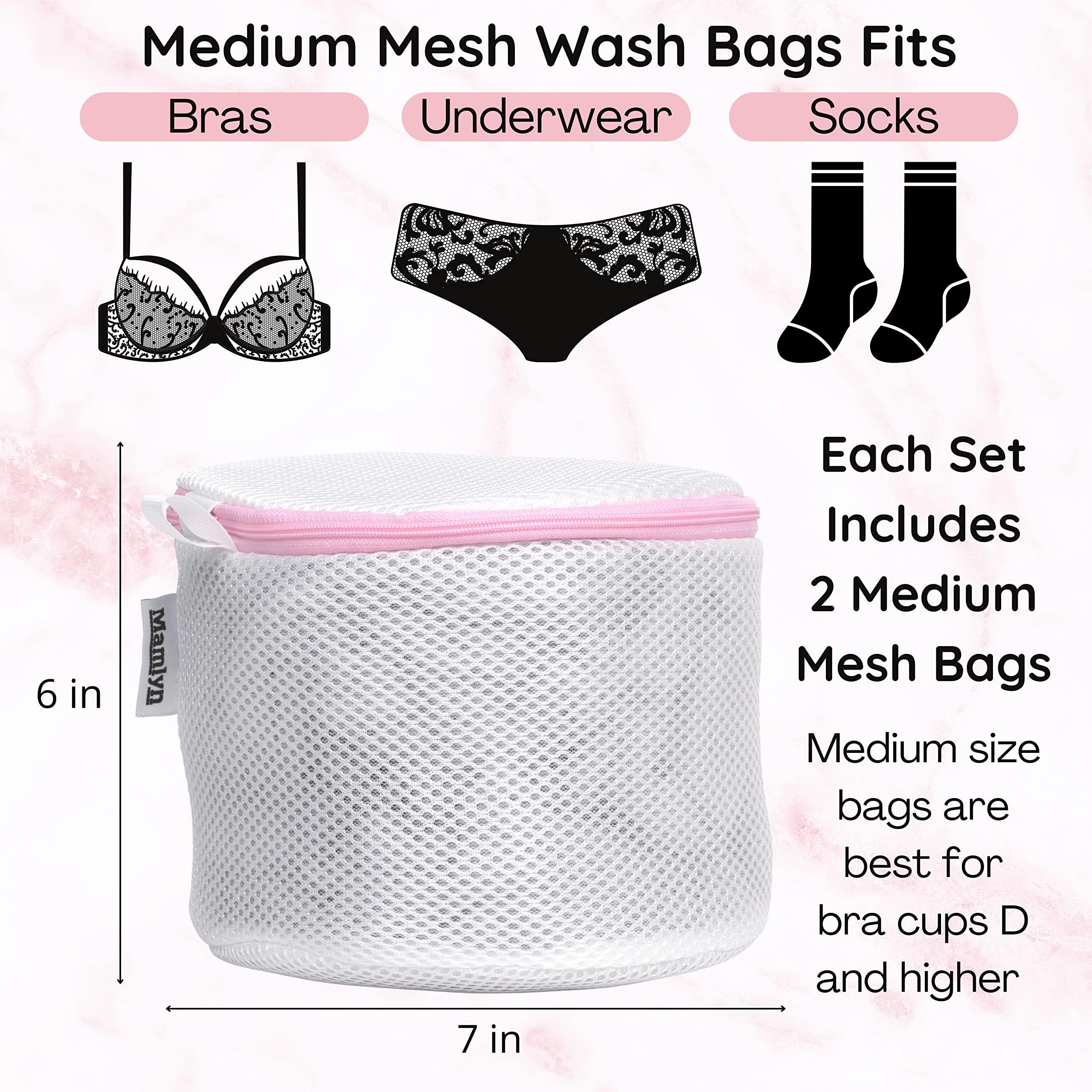 Mesh Laundry Bags for Delicates - Washing Machine Bra Bags & Lingerie Wash Bags - Protect Bras, Underwear & Swimwear in Washer & Dryer (Set of 3) - Perfect for Travel, Gym & Daily Laundry Care