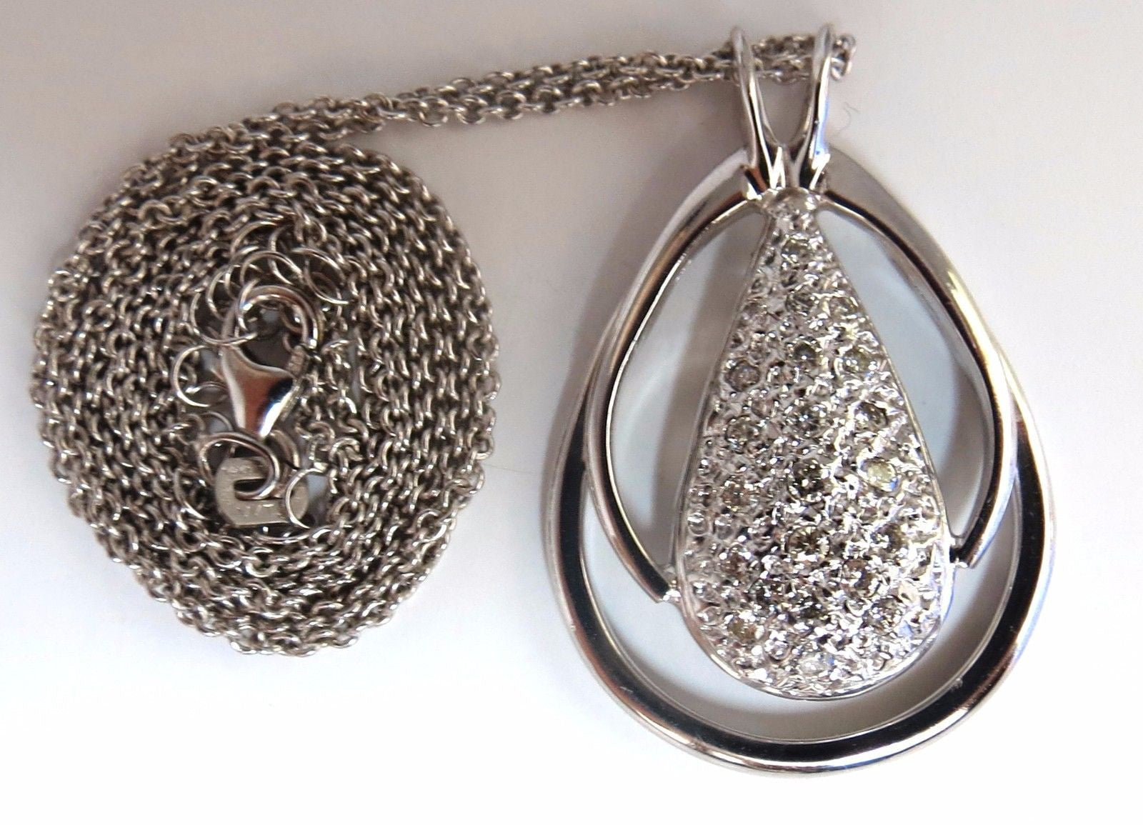 0.50ct Natural Pear-Shaped Diamond Cluster Necklace in 14K Gold - Perfect for Weddings, Anniversaries & Special Occasions