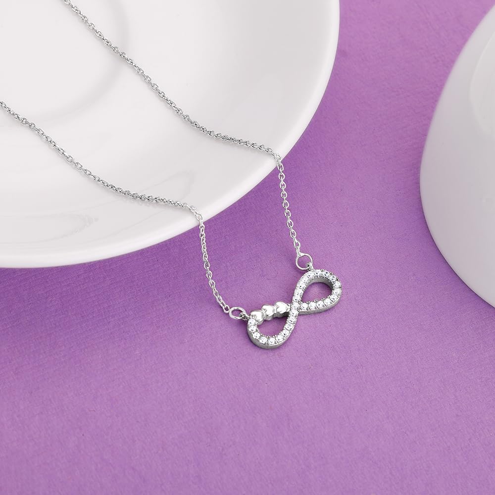 GIVA 925 Sterling Silver Infinity Heart Pendant Necklace for Women | Romantic Gift for Girlfriend, Wife, Daughter | Authentic 925 Stamp & Certificate | 6-Month Warranty | Perfect for Anniversaries, Valentine's Day & Special Occasions