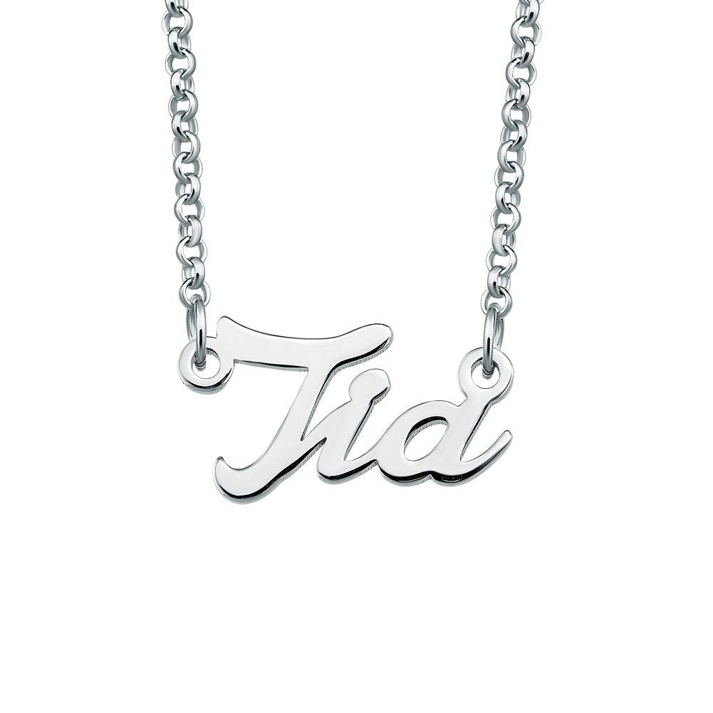 Custom Silver Plated Tia Name Necklace for Women - Personalized Couple Jewelry Gift - Perfect for Anniversaries, Valentine's Day & Romantic Occasions