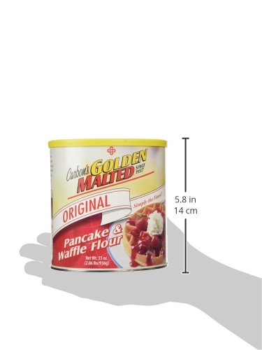 Golden Malted Waffle & Pancake Flour - Original Mix (33 oz Can) - Perfect for Breakfast, Brunch & Family Gatherings