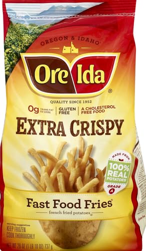 Ore-Ida Extra Crispy Fast Food French Fries - 26 oz Bag of Golden Fried Potatoes for Restaurants, Parties & Quick Snacks