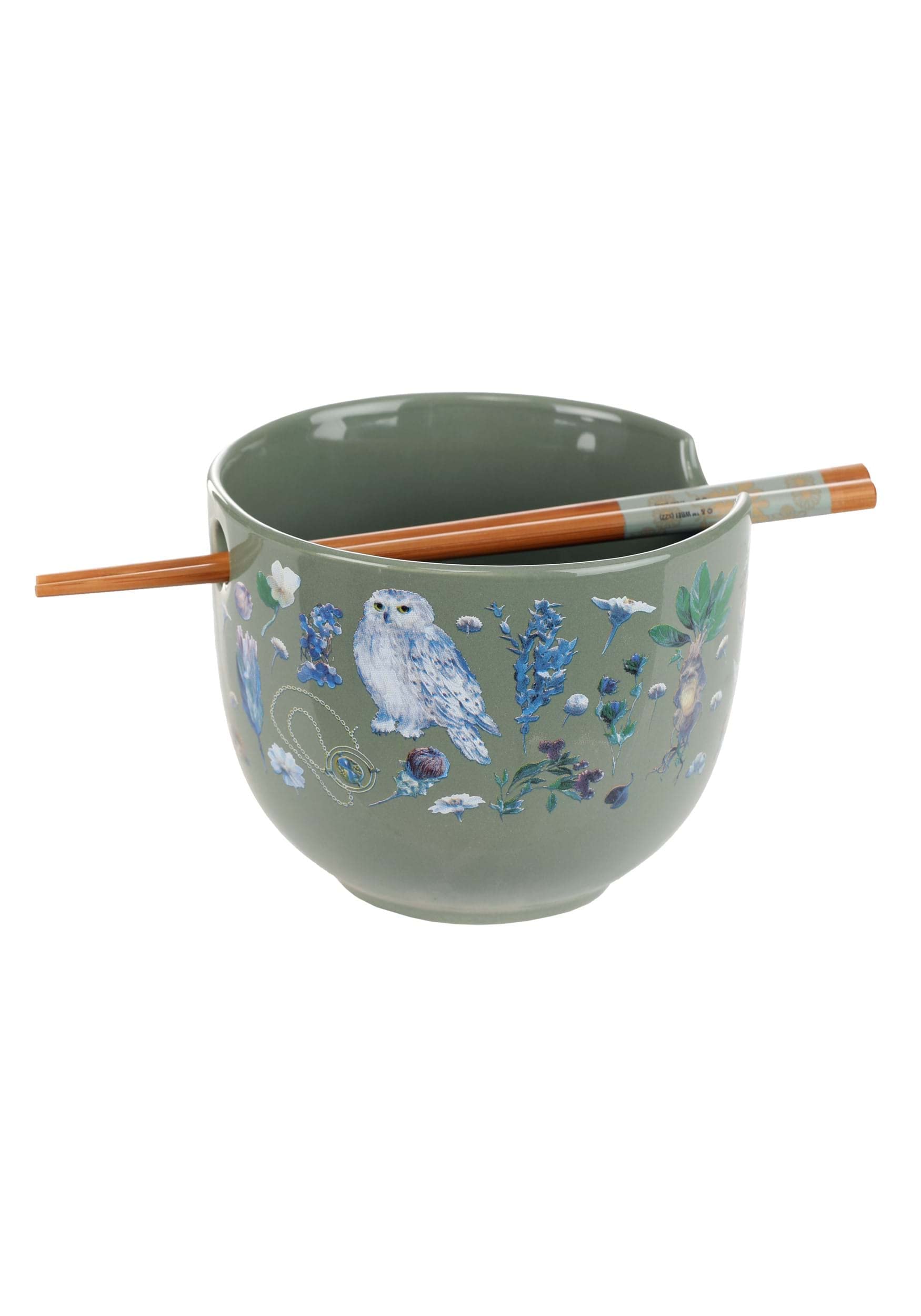 Harry Potter Fantasy Floral Ceramic Ramen Bowl - Silver Buffalo Official - Perfect for Anime Fans, Ramen Lovers & Collectible Gift Giving