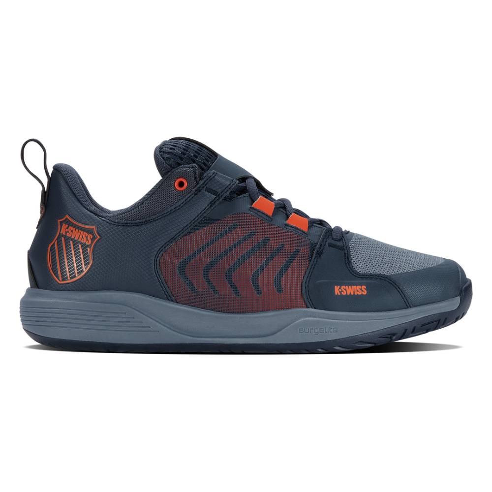 K Swiss Ultrashot Team Men's Tennis Shoes - Lightweight Performance Court Sneakers for Men in Blue/Orange | Perfect for Competitive Tennis & Casual Wear