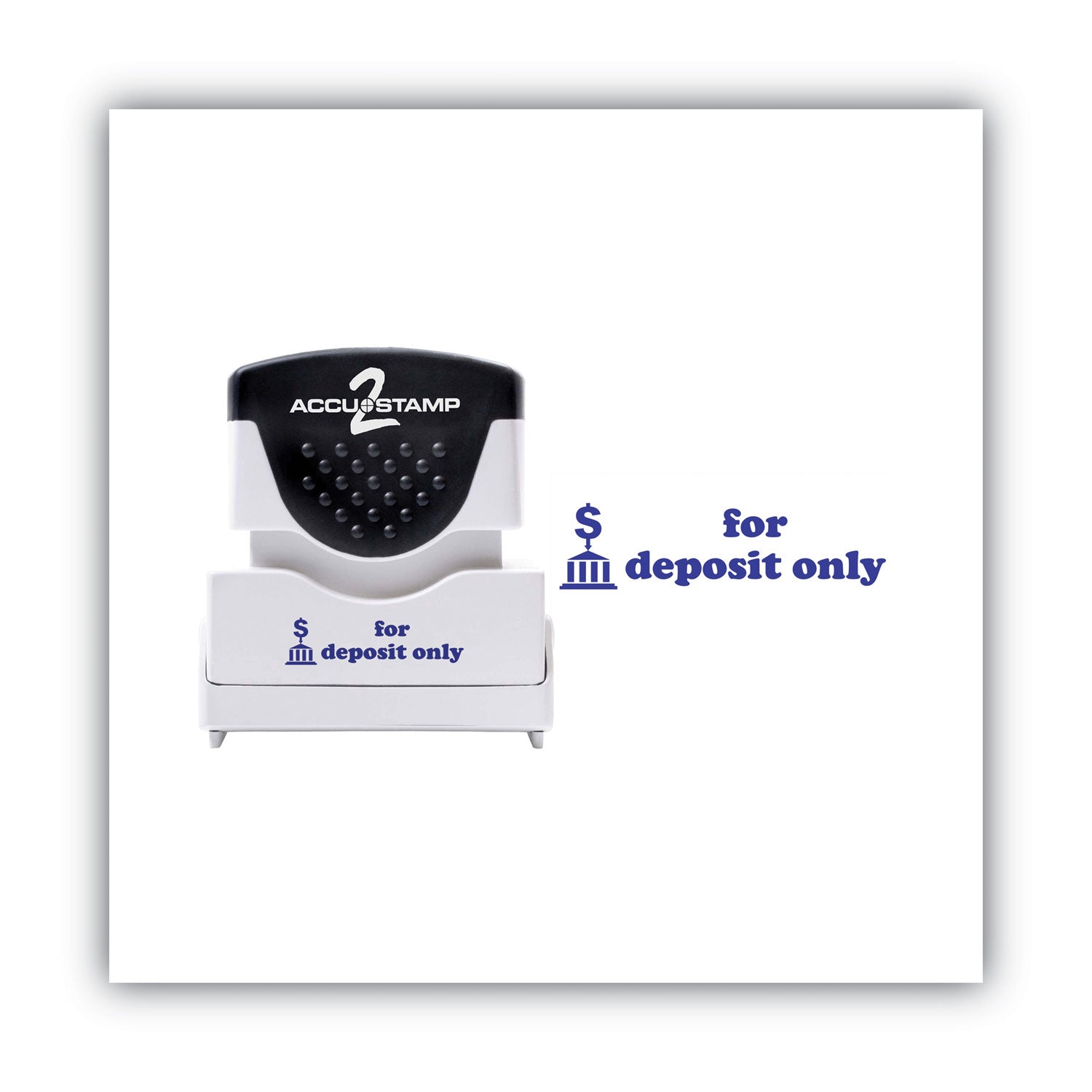 ACCUSTAMP2® Pre-Inked Deposit Stamp - Blue Ink, 1.63