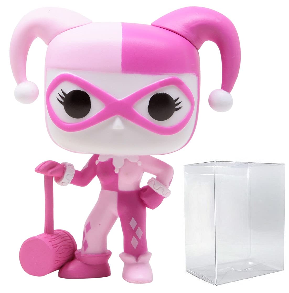 Harley Quinn Funko Pop! Vinyl Figure - Breast Cancer Awareness Edition (3.75 Inch) with Pop Protector Case | Collectible DC Comics Character Doll | Perfect for Display, Gifts & Comic Conventions