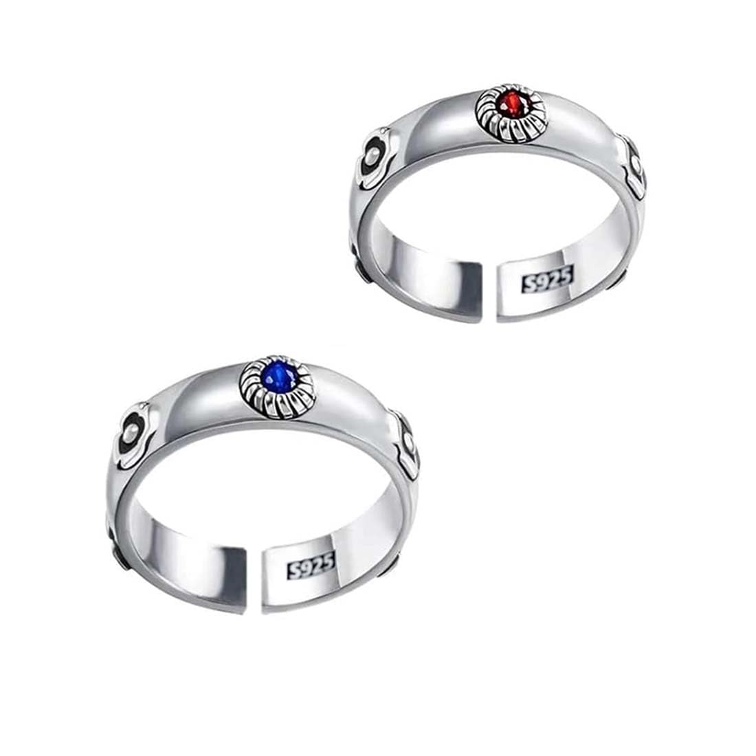 Ealipoi Howl's Moving Castle Sophie Cosplay Rings - Anime Jewelry, Red & Blue Alloy Adjustable Rings for Women & Men - Perfect for Halloween, Cosplay, and Anime Conventions