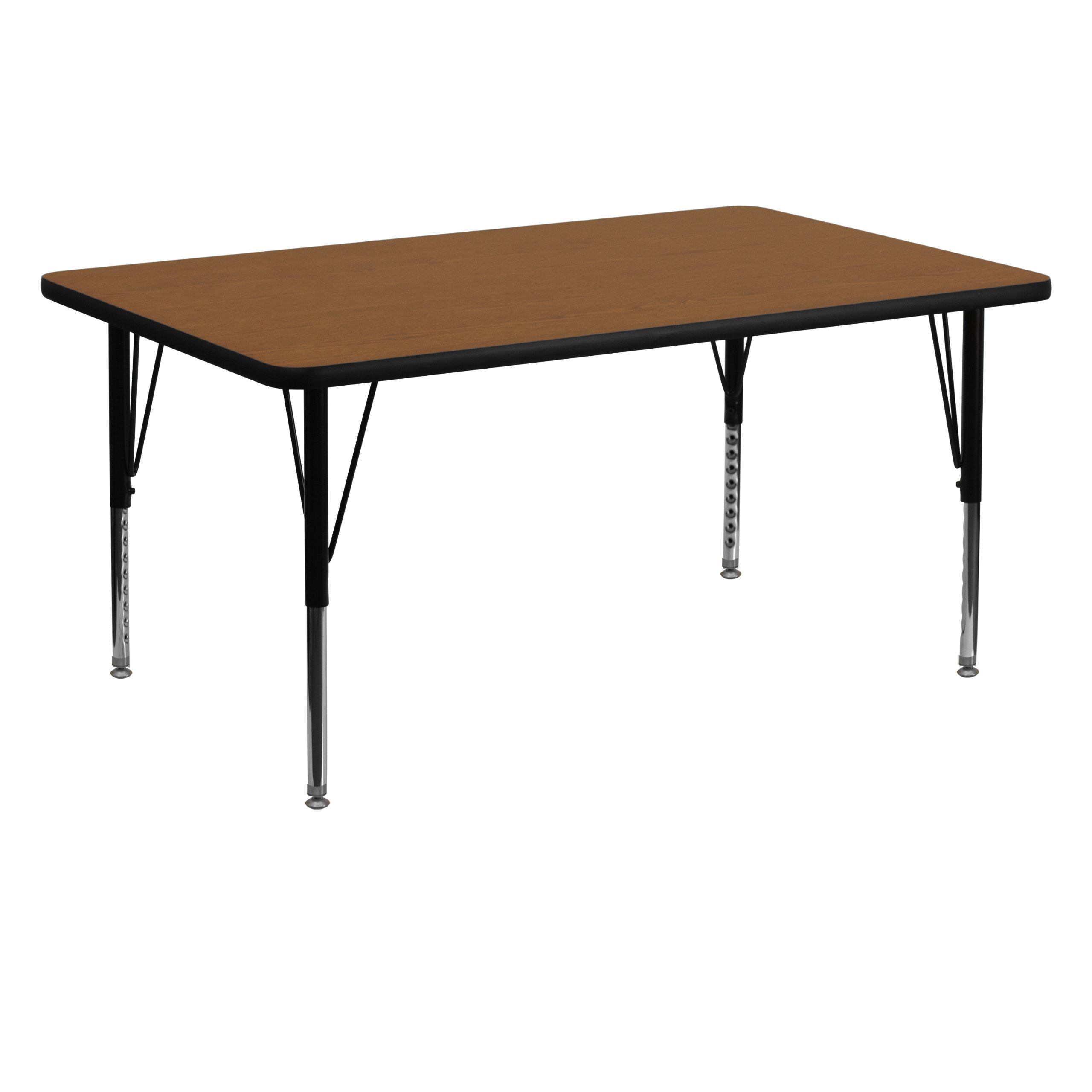 EMMA + OLIVER 30x60 Inch Oak High-Pressure Laminate Preschool Activity Table - Durable Kids Learning Table for Classroom, Daycare & Homeschool Use