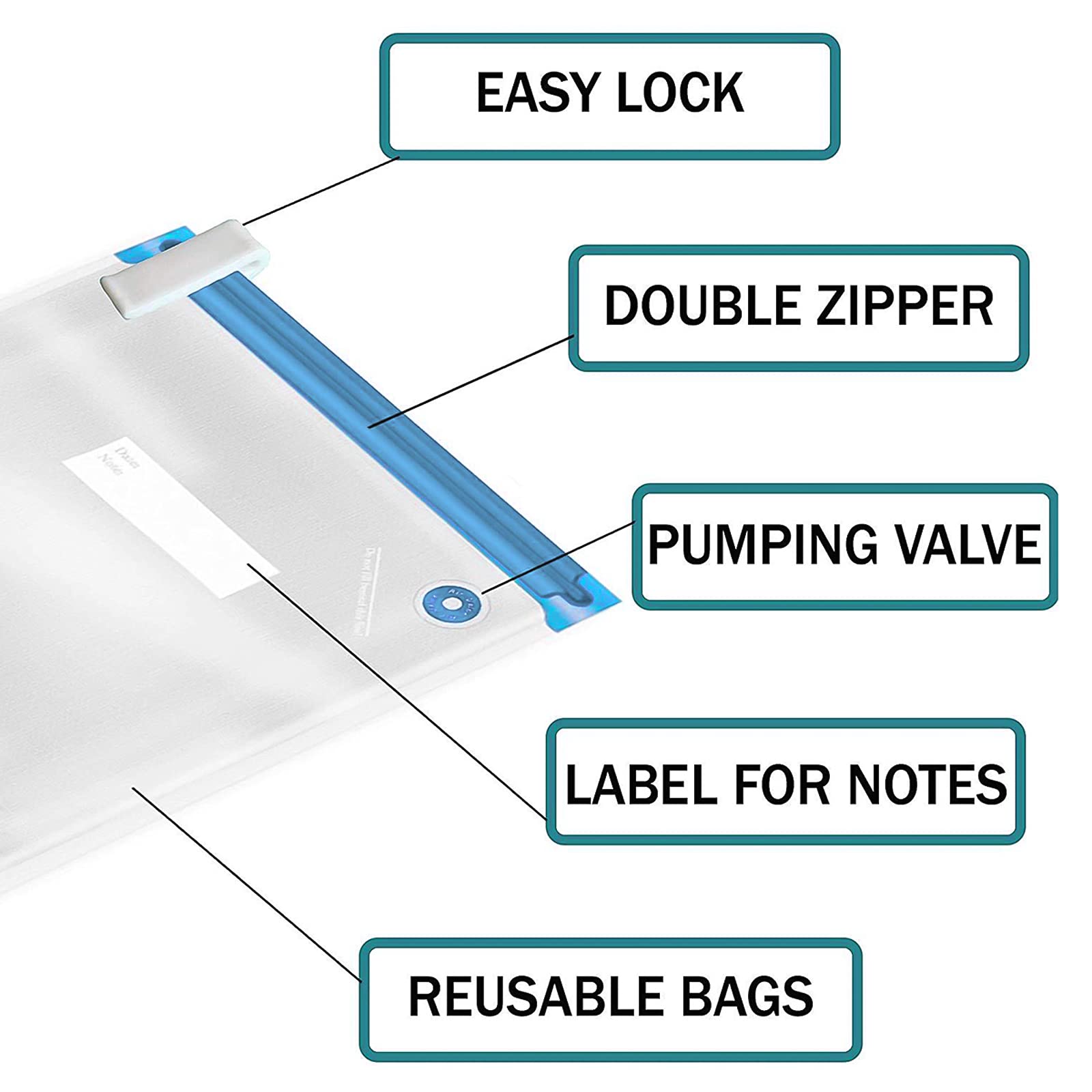 LASIEYO Vacuum Sealer Storage Bags - 15 Pcs Reusable Food Vacuum Bags (3 Sizes) for Dry & Moist Food Preservation | Meal Prep, Sous Vide, Freezer Storage & Camping Food Organization