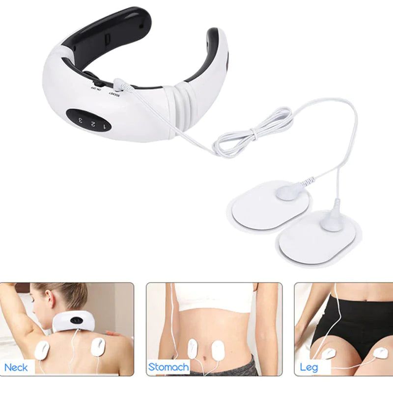 Electric Neck Massager with Pulse & Magnetic Therapy - Instant Pain Relief for Shoulder, Back & Muscle - Perfect for Office, Travel & Home Use