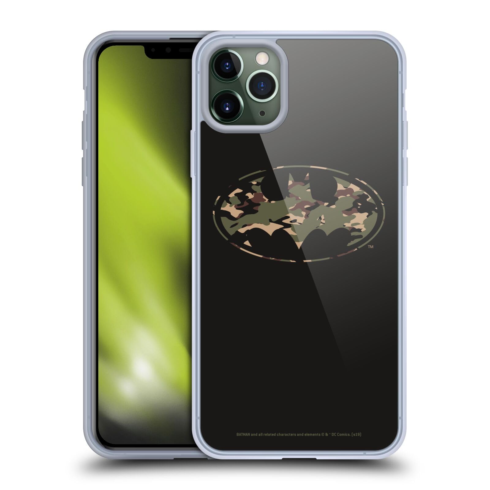 Official Batman DC Comics Camouflage Soft Gel Case for iPhone 11 Pro Max - Licensed Superhero Phone Cover for Protection & Style - Perfect for Comic Fans, Cosplay & Everyday Use