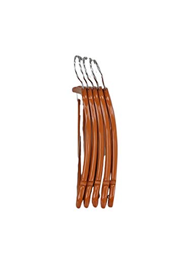 Premium Cherry Finish Wooden Suit Hangers with Locking Bar - Set of 50 - Heavy Duty Clothes Hangers for Suits, Jackets & Coats - Ideal for Closet Organization, Retail Stores & Dry Cleaning Businesses