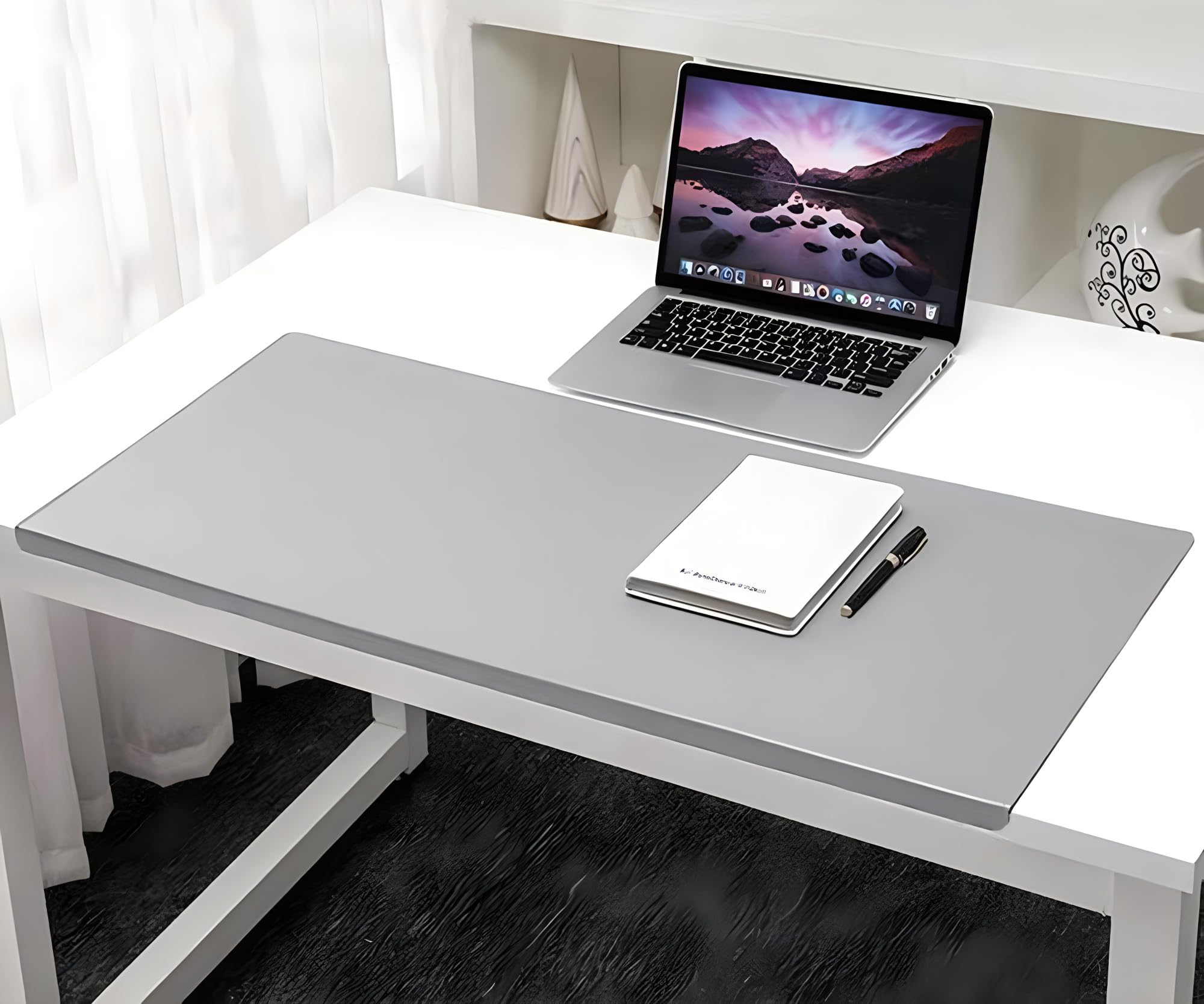 Non-Slip PU Leather Office Desk Pad - Waterproof Writing Mat with Full Grip Fixation Lip, Laptop Keyboard Protector & Gaming Mat for Workstations, Home Office, and Study Desks - Perfect for Work, Gaming, and Daily Use