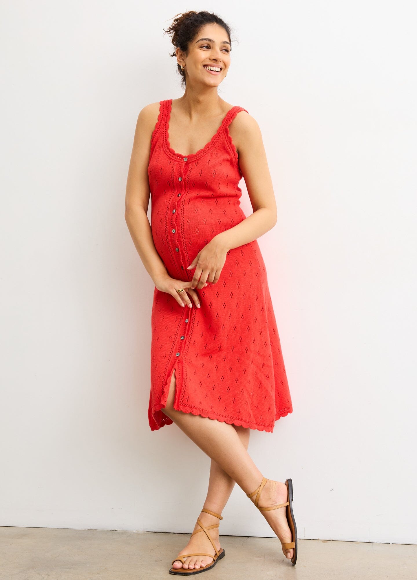 Eloise Pointelle Nursing Tank Dress - Comfortable Maternity & Nursing Dress for Breastfeeding Moms - Perfect for Everyday Wear, Nursing Sessions & Relaxing at Home