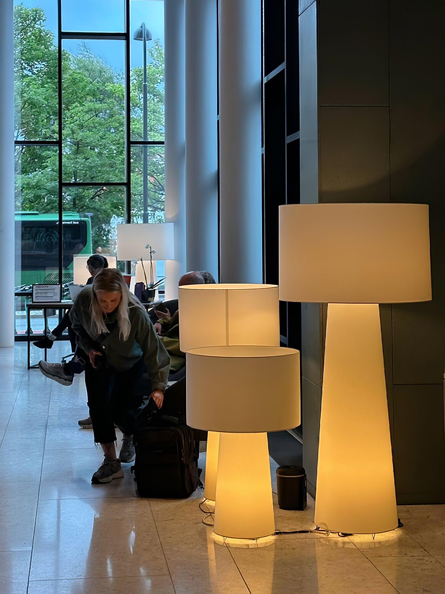 Modern Column Fabric Floor Lamp - Elegant Standing Light for Living Room, Bedroom & Office - Perfect for Reading, Relaxing & Ambient Lighting