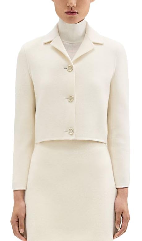 Theory Women's Cropped Jacket - Slim Fit Blazer for Work & Office | Professional Stretch Wool Blend Jacket for Business Women | Perfect for Interviews, Meetings & Formal Occasions
