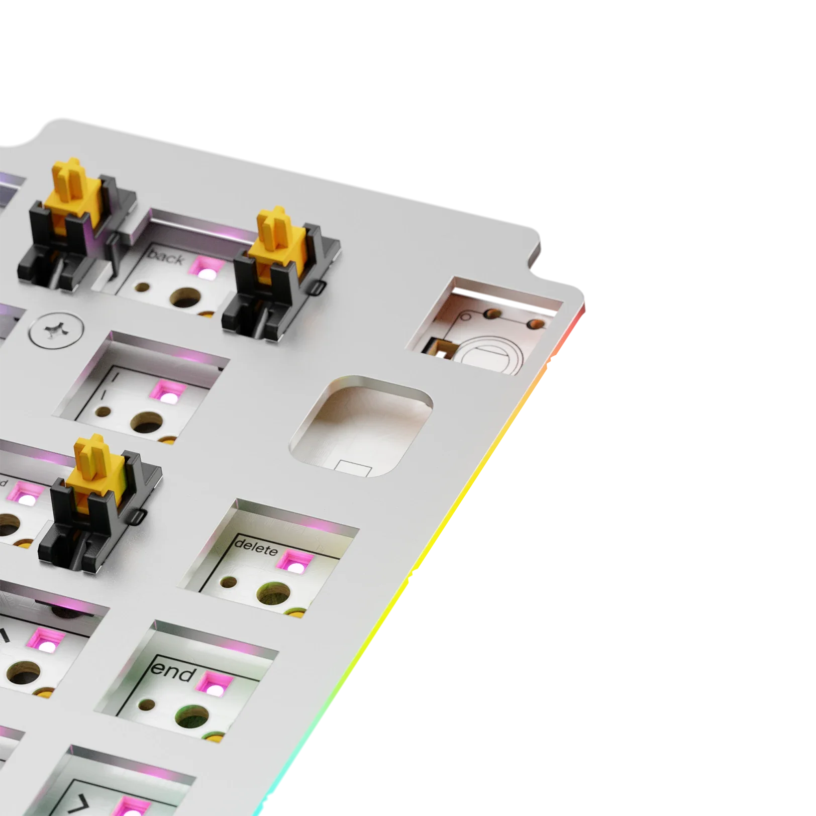 GMMK 3 65% Aluminum Silver ANSI Mechanical Keyboard Switch Plate - Perfect for Custom Keyboard Builds & Gaming Setups