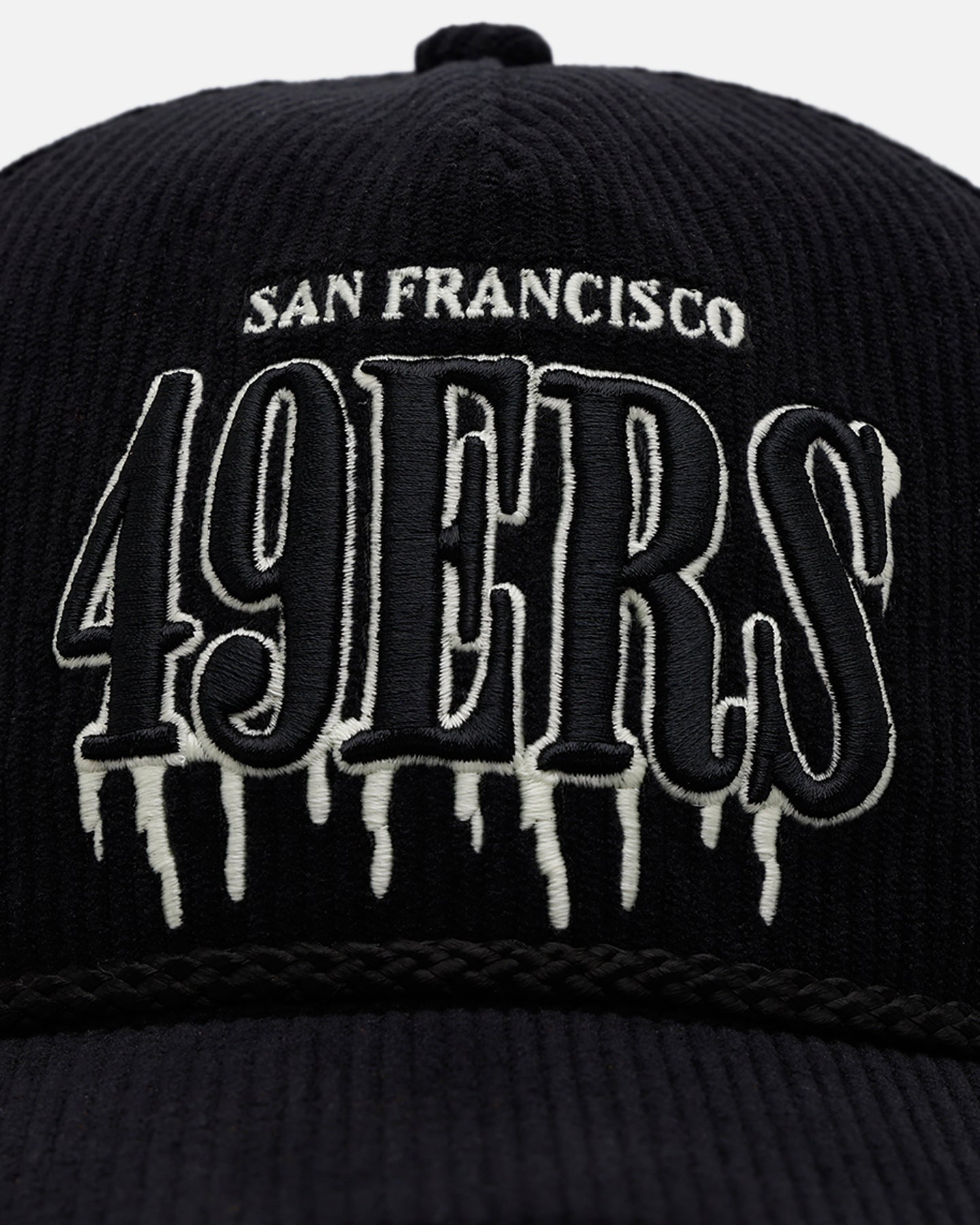 San Francisco 49ers 'Slasher' 47 Hitch Corduroy Snapback Hat - Black Adjustable Baseball Cap for Men & Women - Perfect for NFL Games, Sports Events & Casual Wear