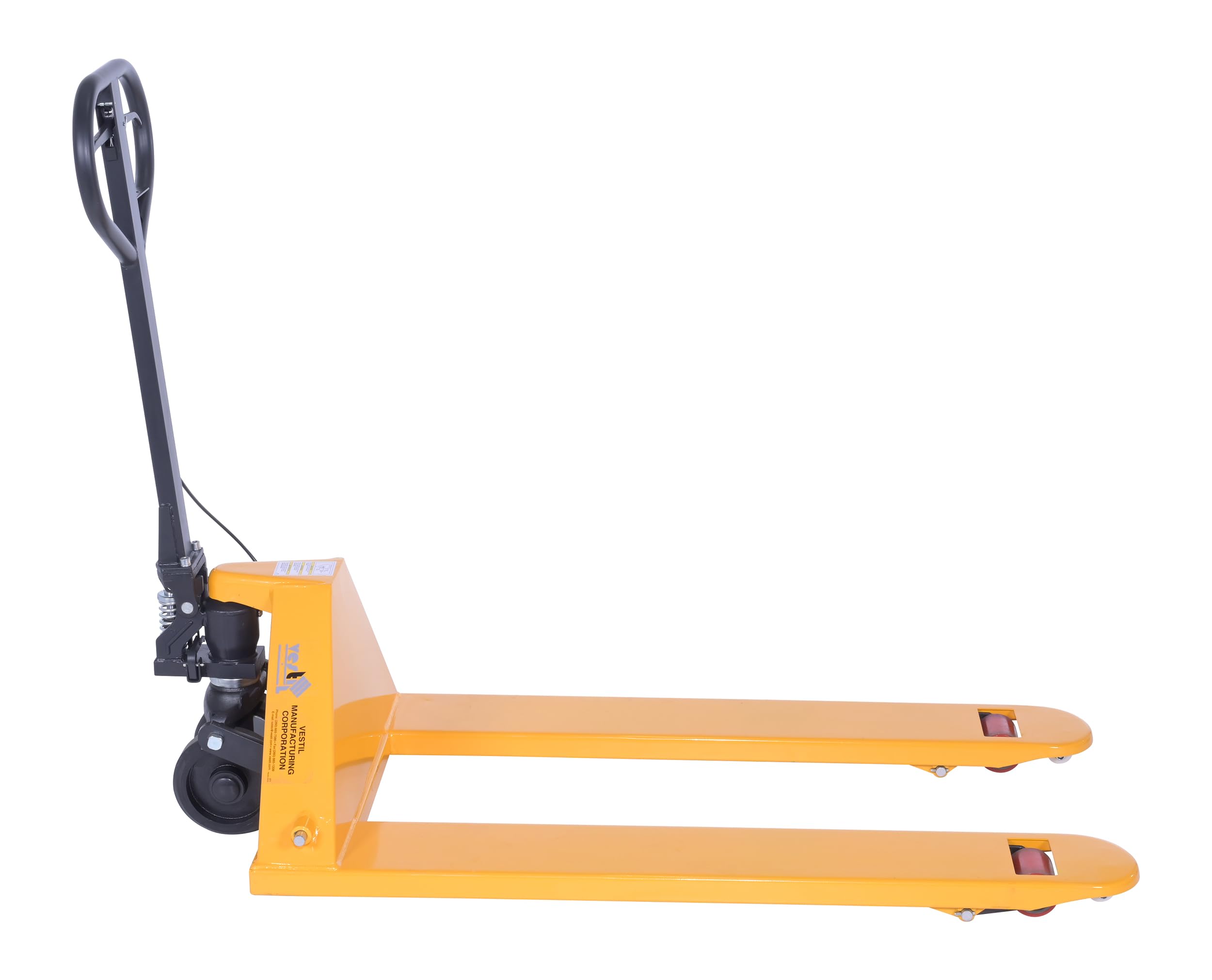 Vestil PM5-2748-DMHB Electric Pallet Jack with Dead Man Hand Brake - 5500 lb Capacity, 48