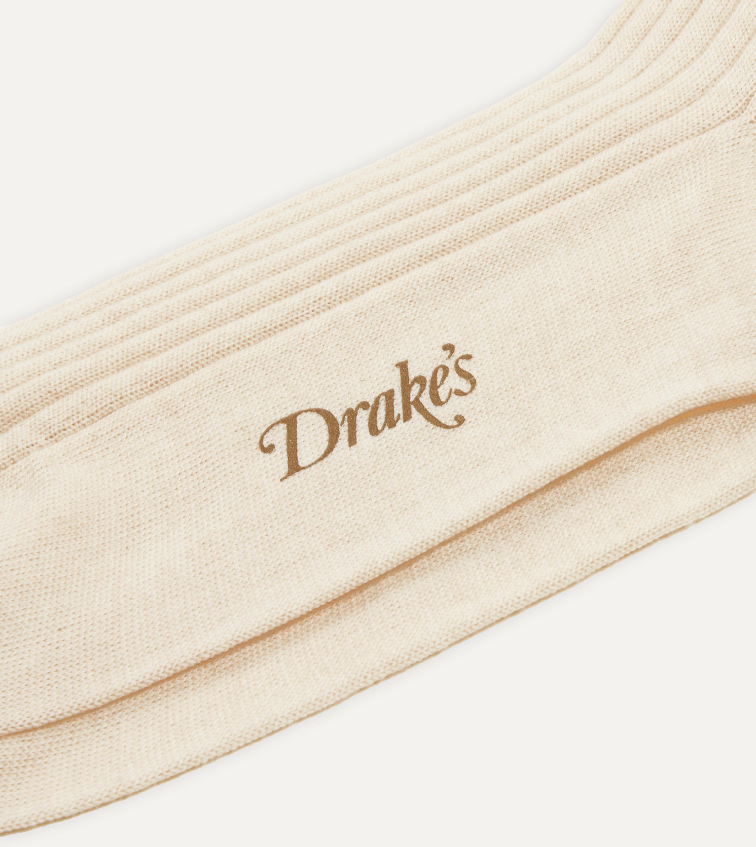Premium Ecru Wool Over the Calf Socks for Men - Soft & Warm Winter Dress Socks - Ideal for Office, Business & Formal Occasions