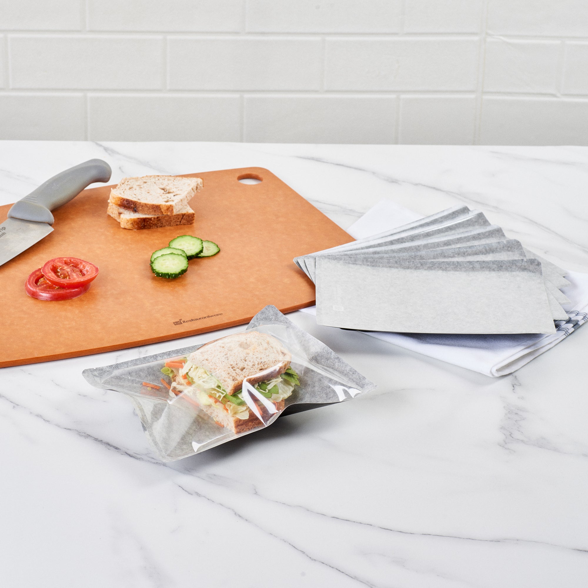 Black Plastic Medium Sandwich & Snack Bags - Heat Sealable (8 3/4