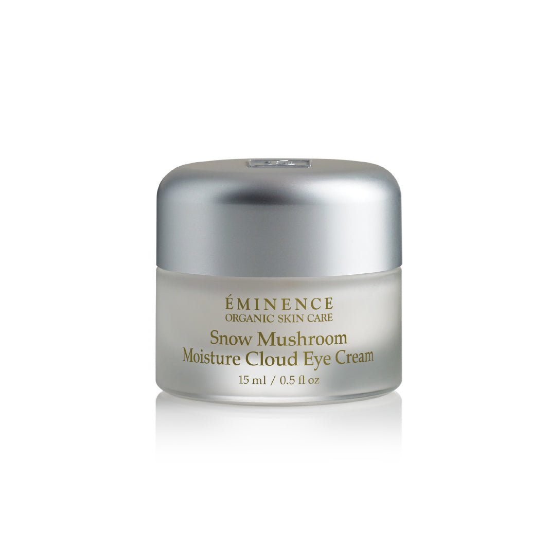Eminence Organics Snow Mushroom Moisture Cloud Eye Cream - Hydrating & Anti-Aging Under Eye Treatment for Dark Circles & Puffiness - Perfect for Nighttime Skincare Routine & Travel