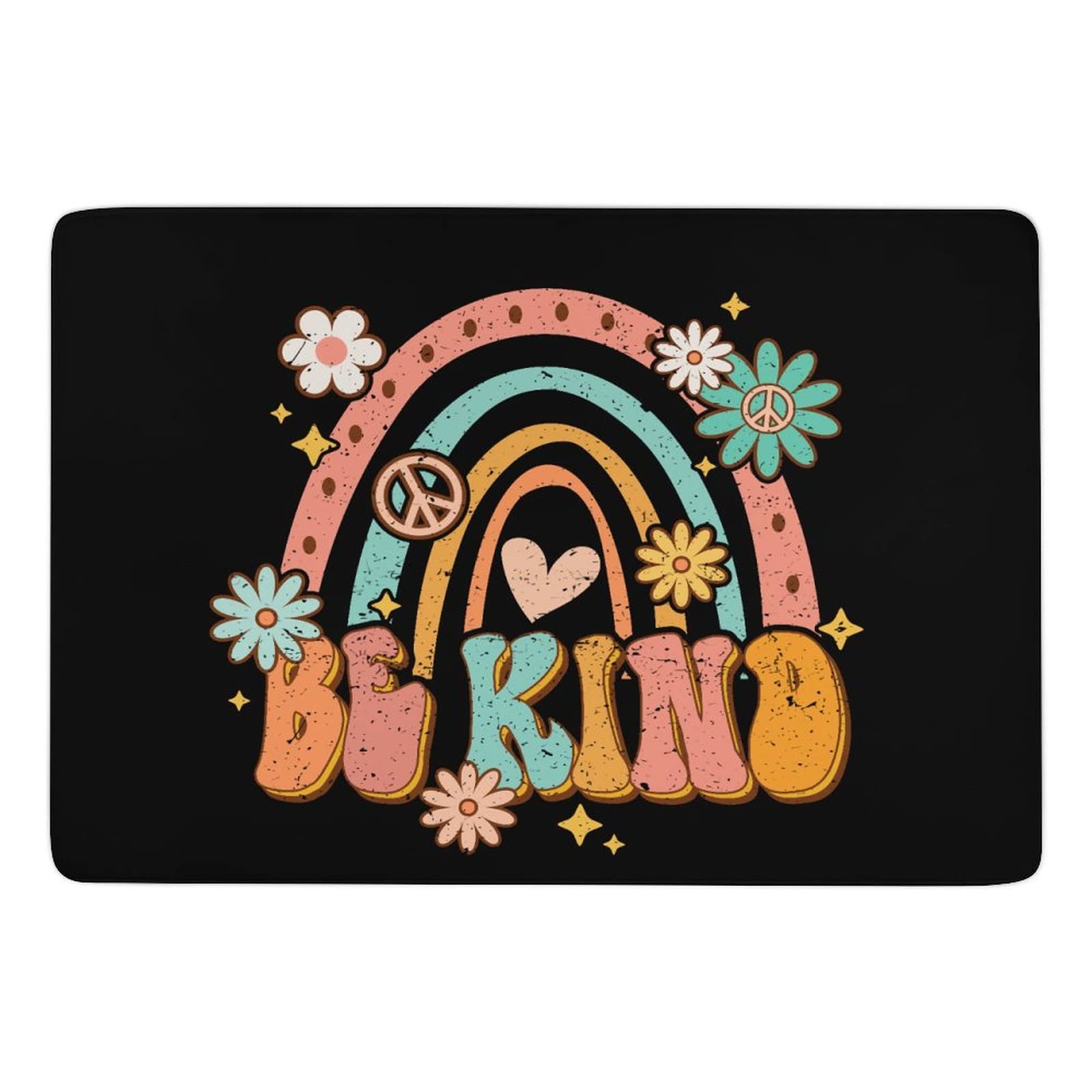 Vibrant Retro Rainbow Area Rug - Soft 5x6.5ft Kids Floor Mat for Bedroom, Nursery & Playroom | Durable Non-Slip Carpet for Girls Room, Teen Dorm & Living Space Decor | Perfect for Science & Feminism Themed Rooms